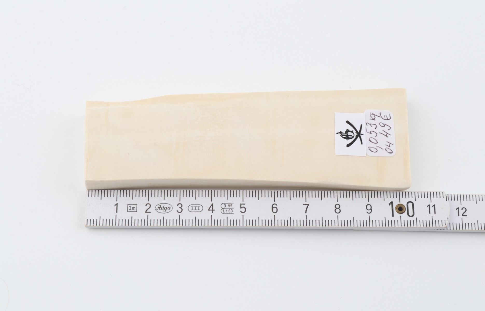 White mammoth ivory segment