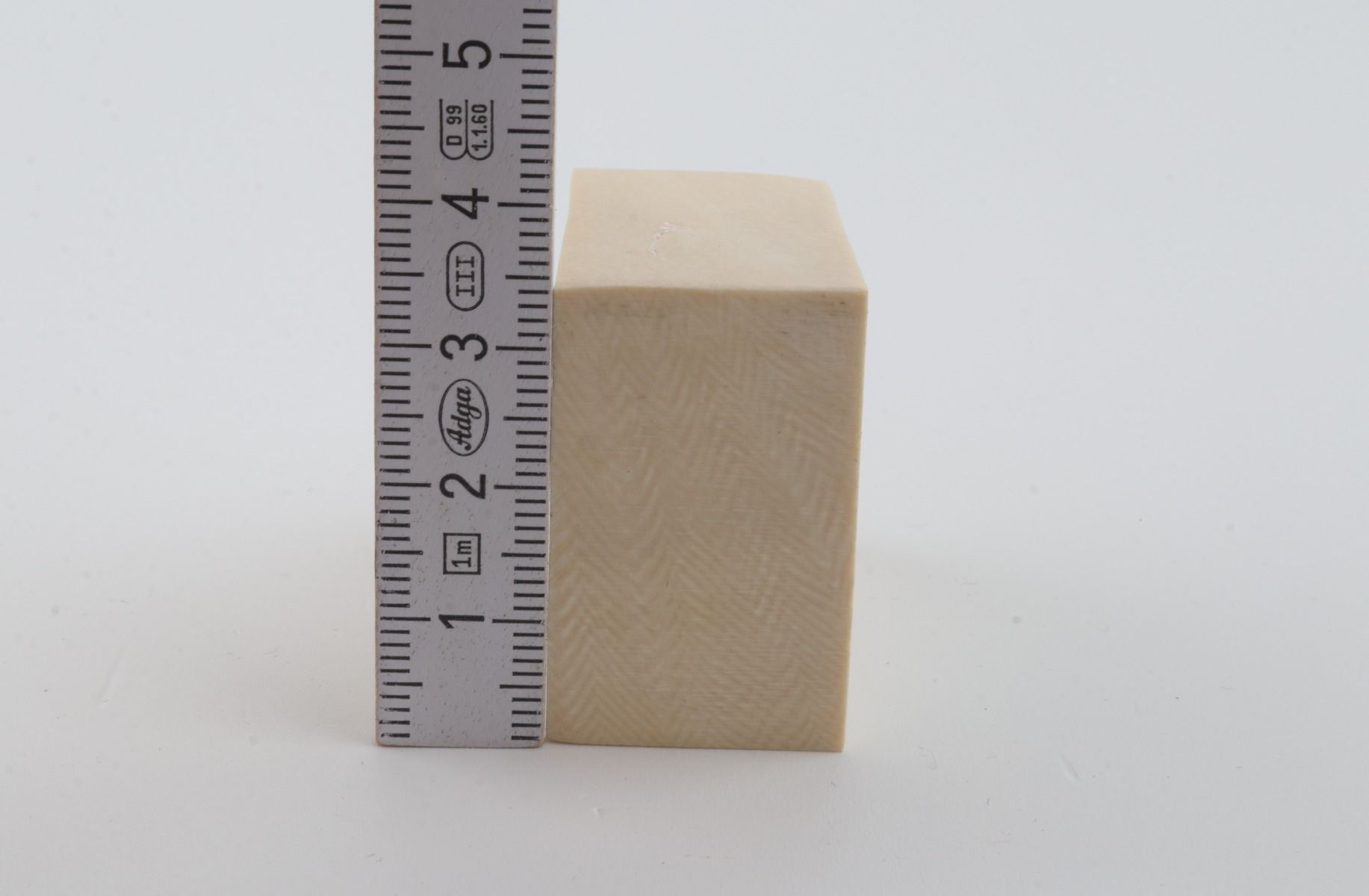 White mammoth ivory segment