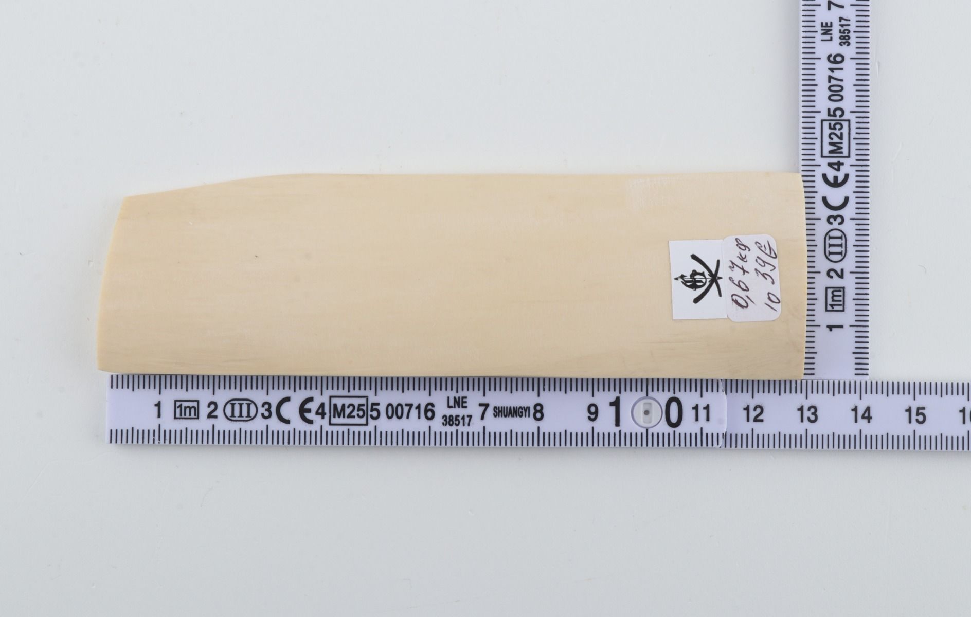 White mammoth ivory piece