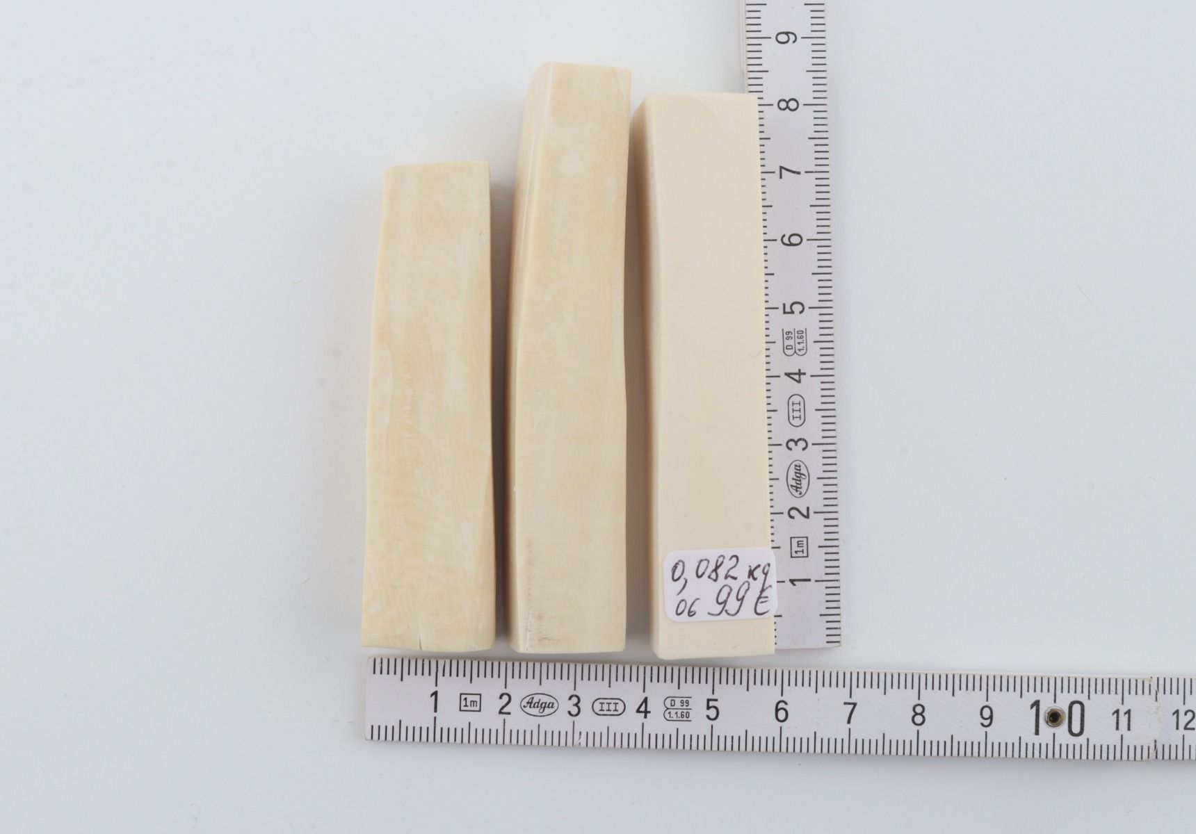 White mammoth ivory segments