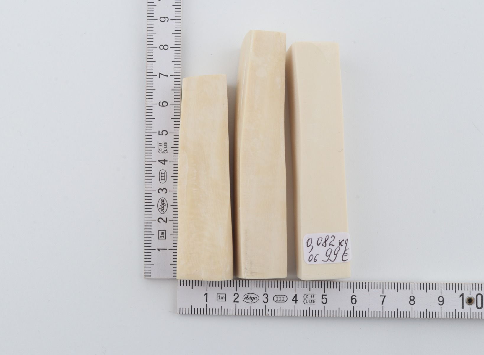 White mammoth ivory segments