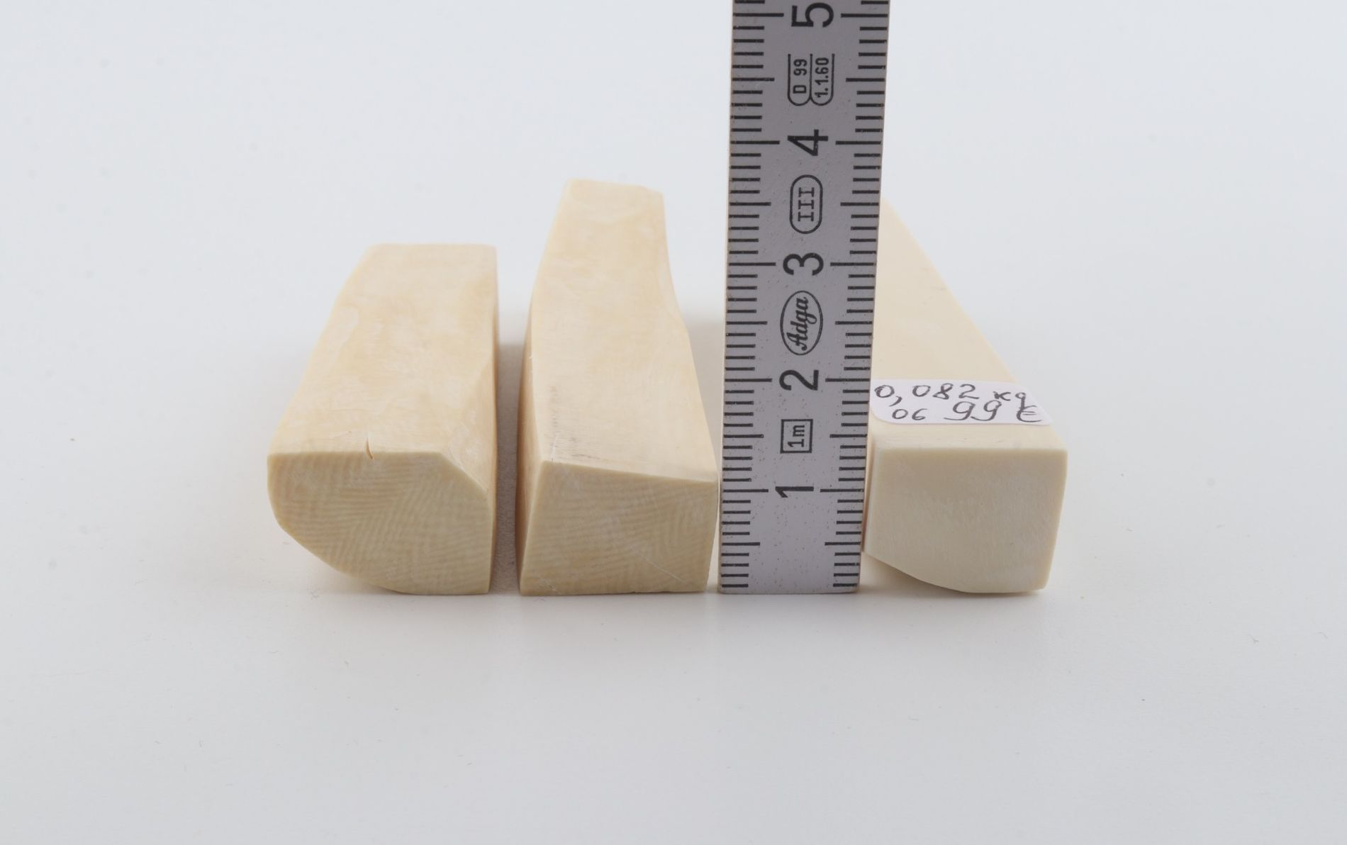 White mammoth ivory segments