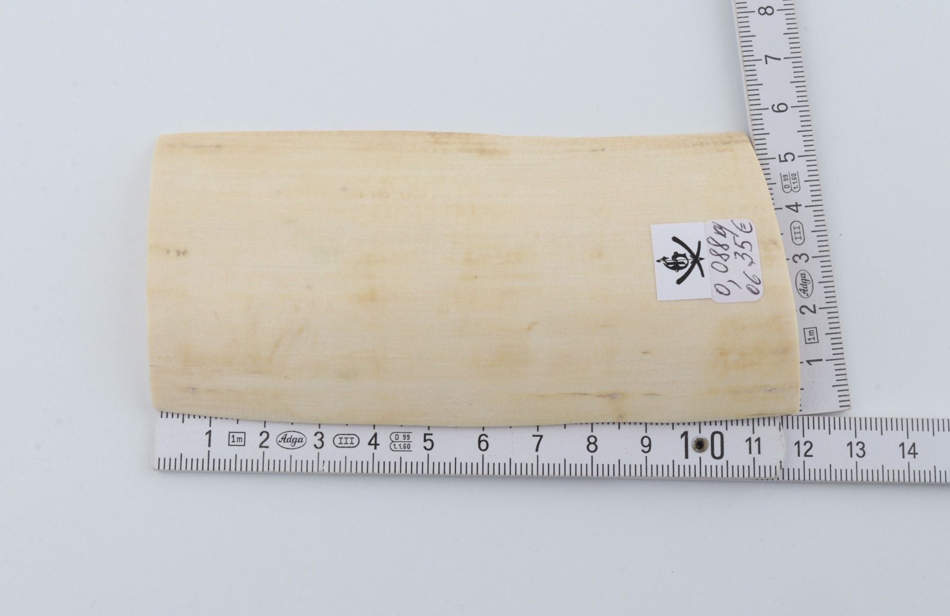 White mammoth ivory piece