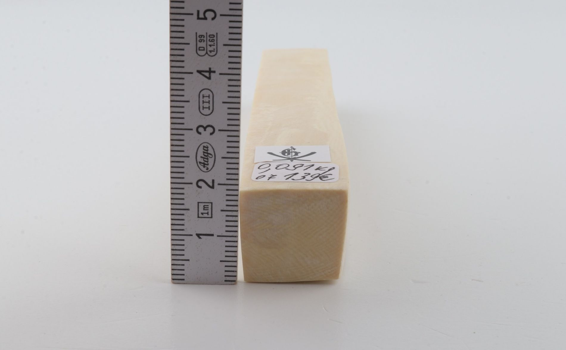 White mammoth ivory segment