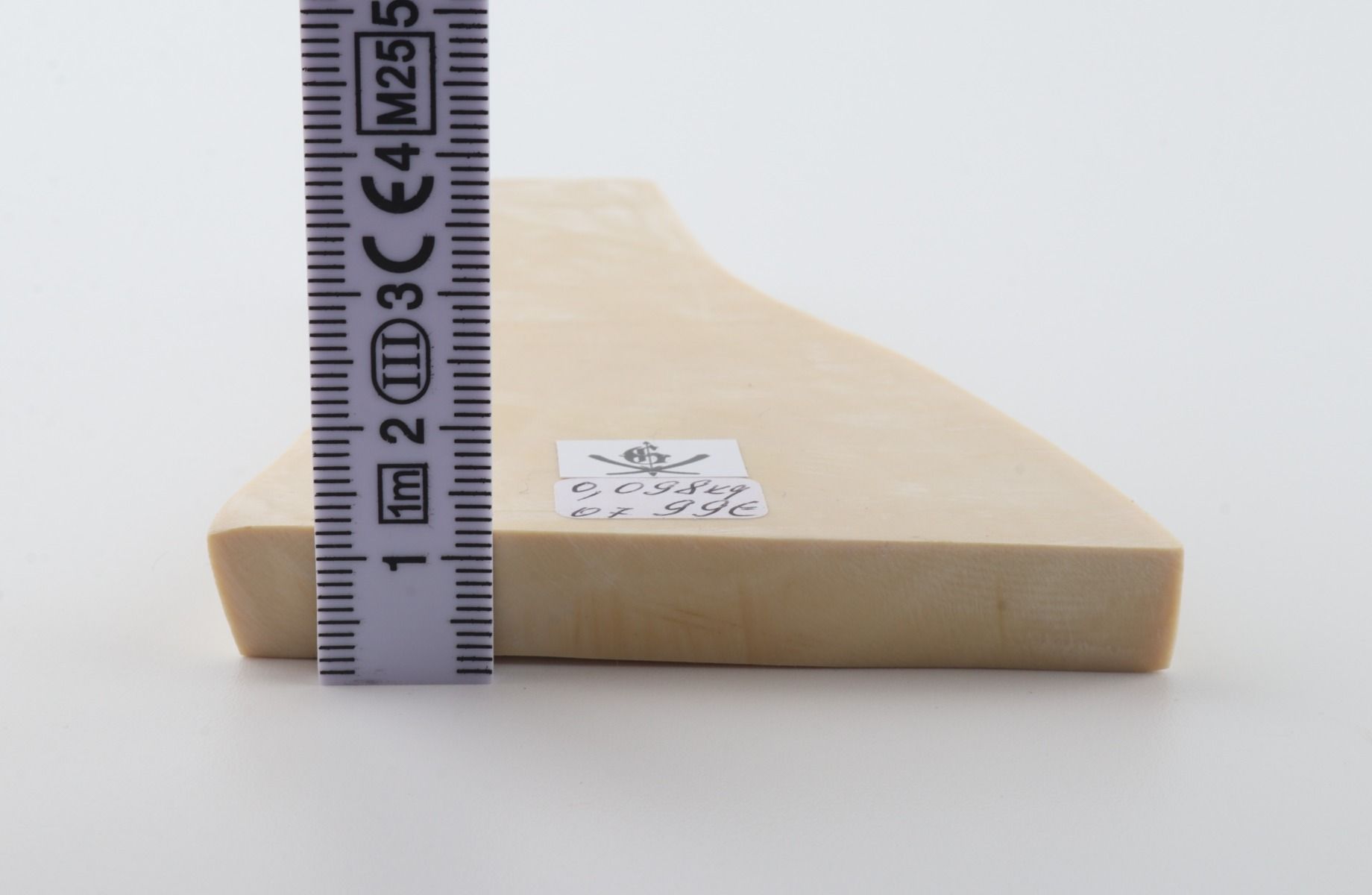 White mammoth ivory segment