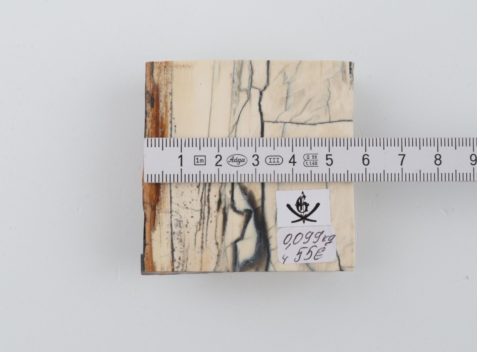Stabilised mammoth ivory piece