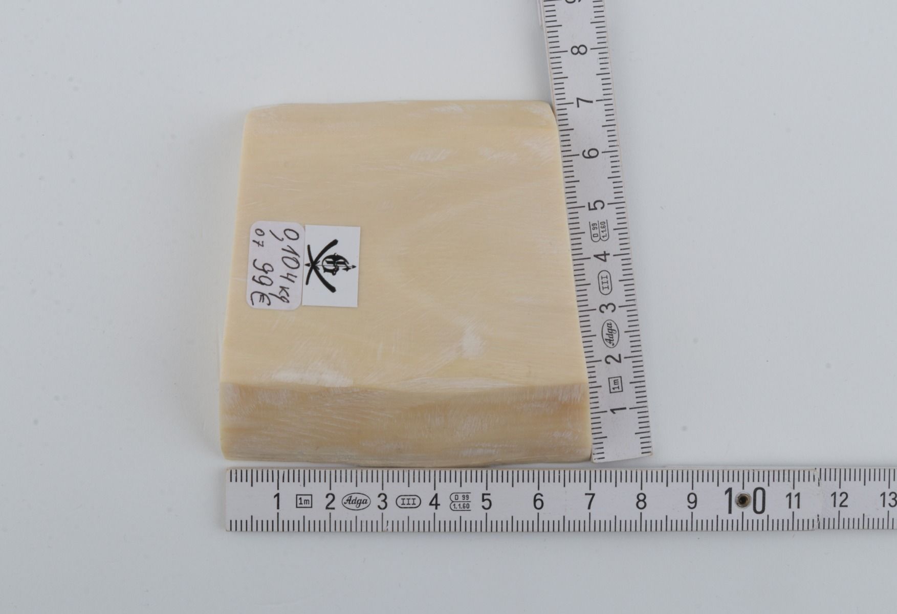 White mammoth ivory segment