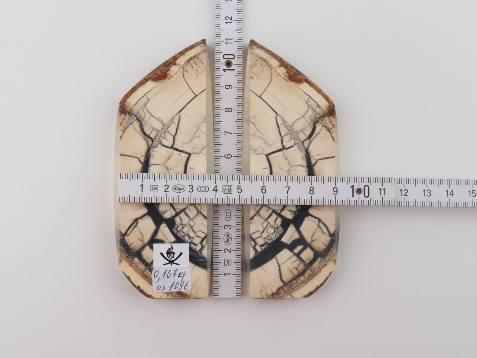 Stabilised mammoth ivory scales
