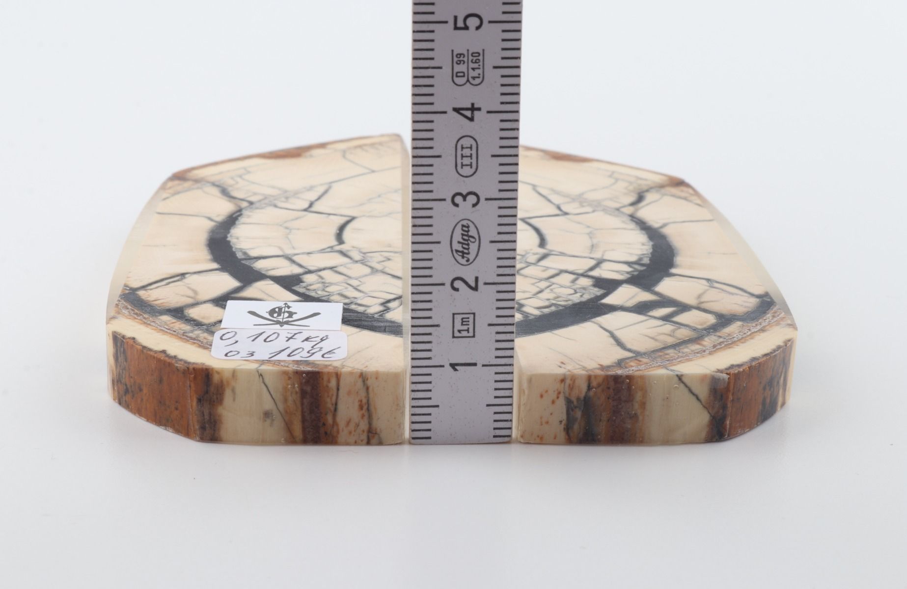 Stabilised mammoth ivory scales