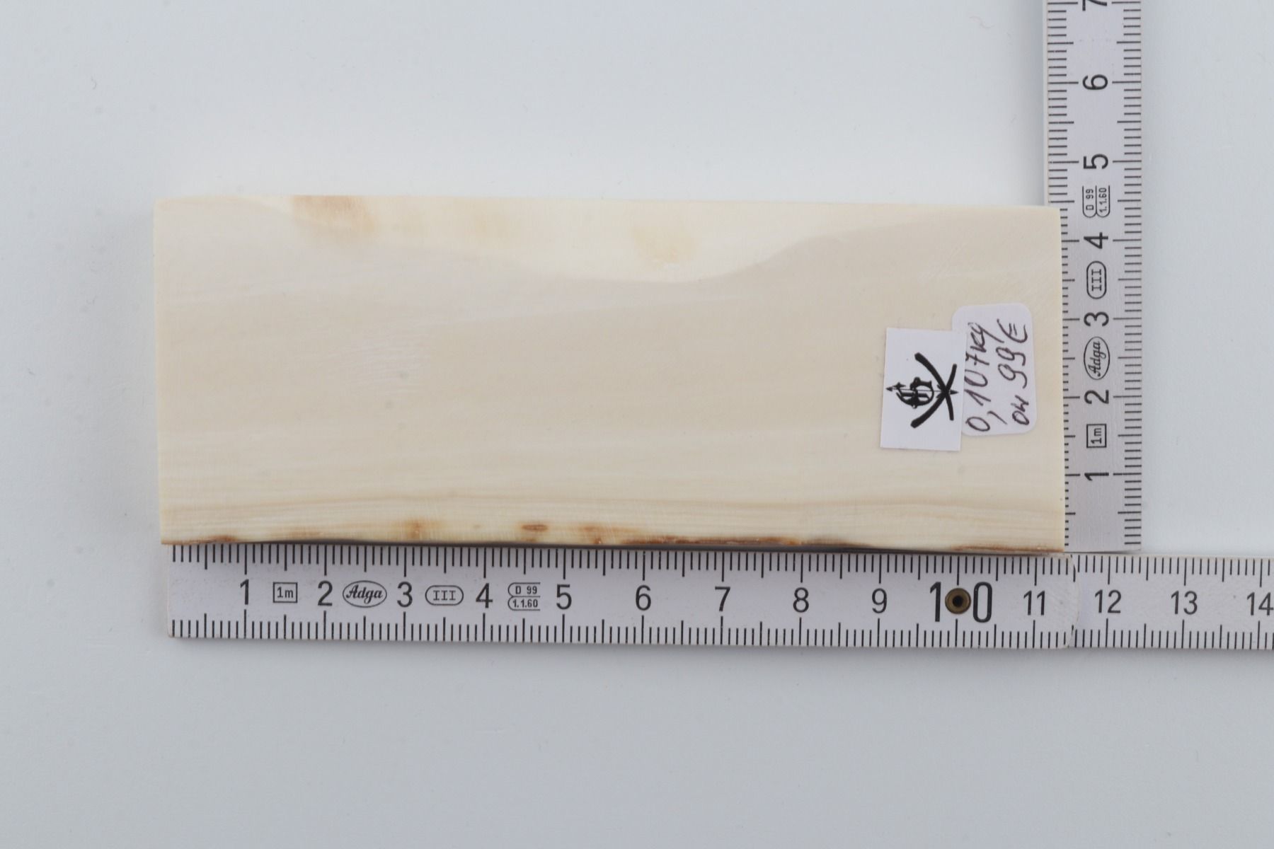 White mammoth ivory segment