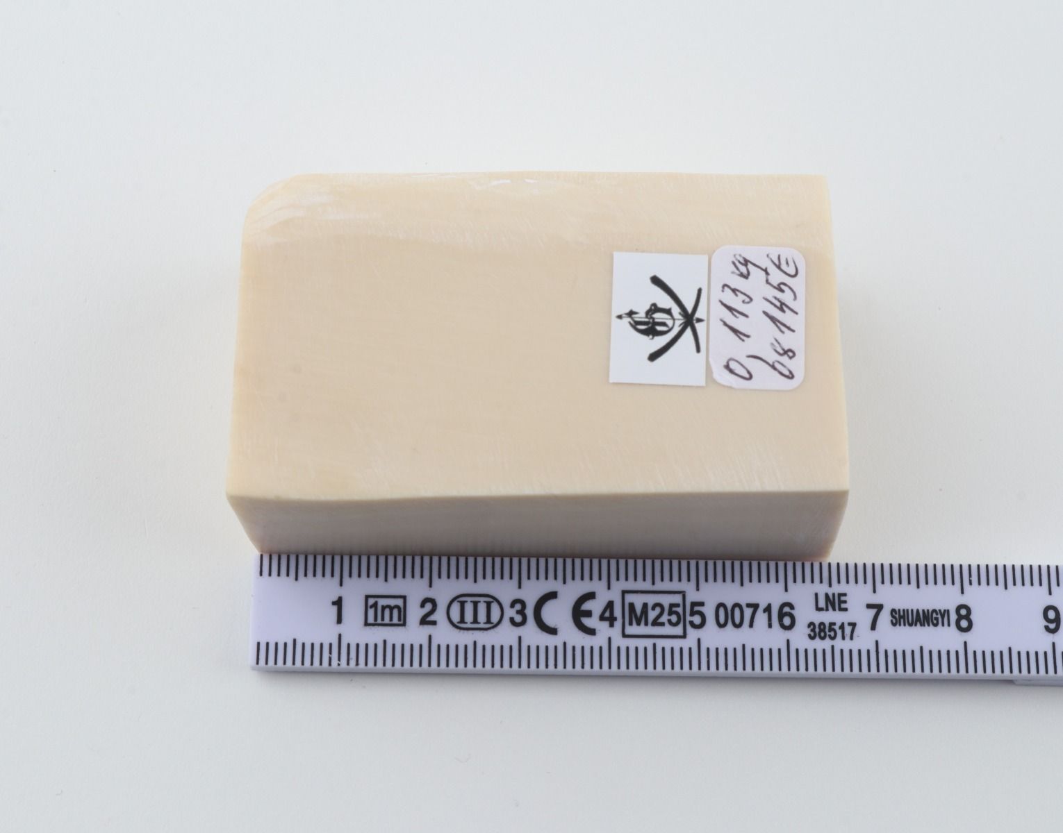 White mammoth ivory segment