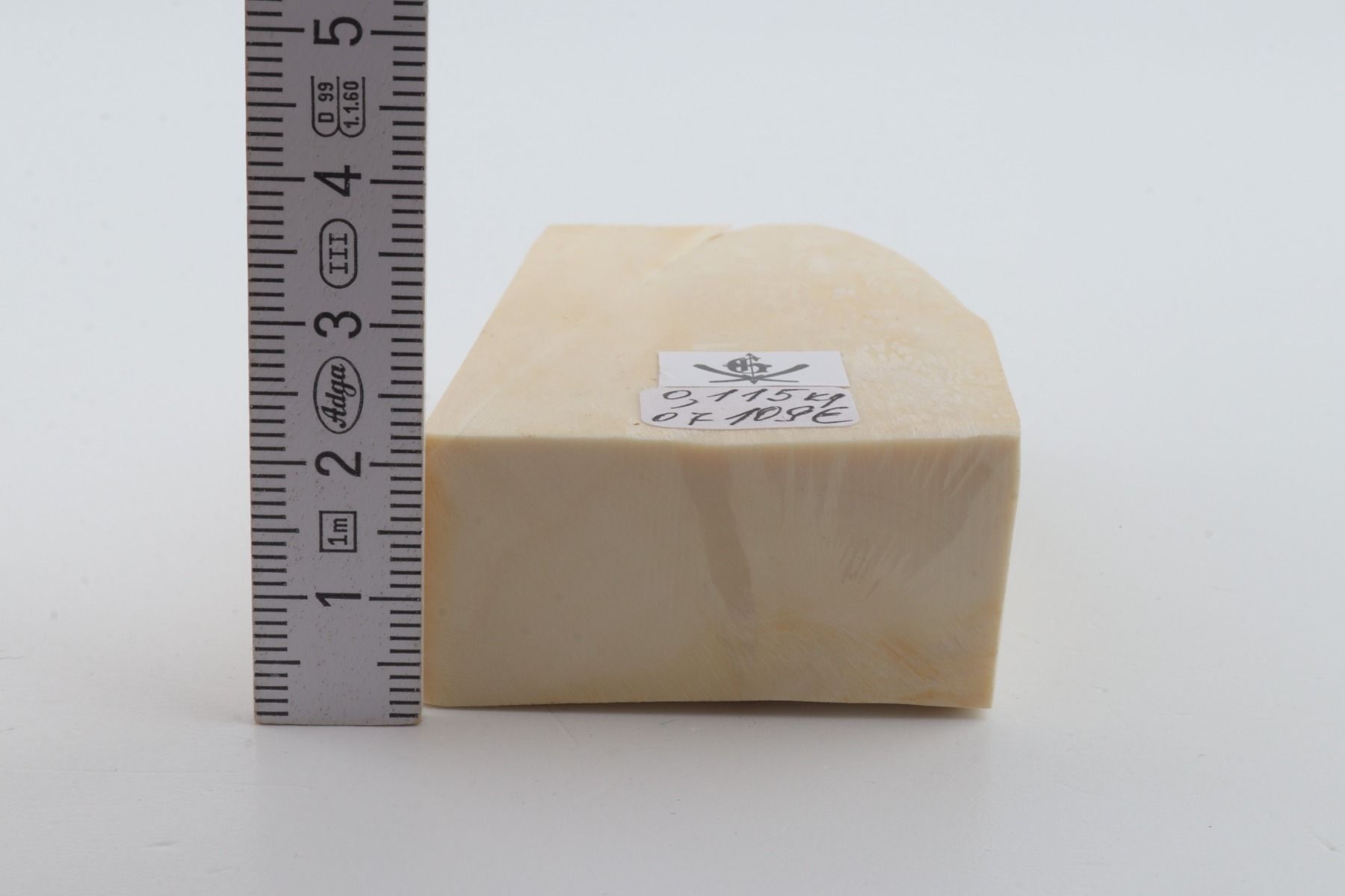White mammoth ivory segment
