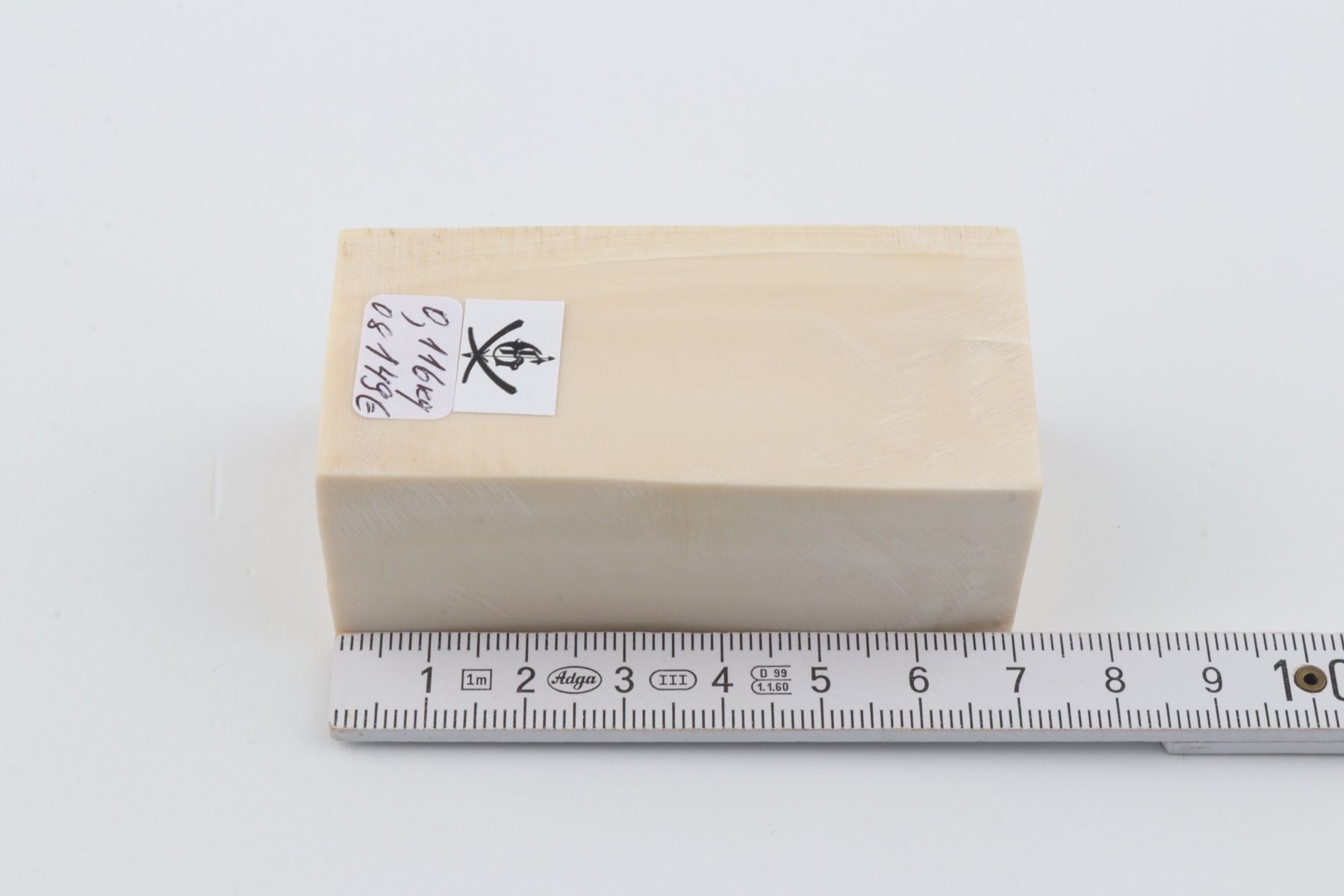 White mammoth ivory segment