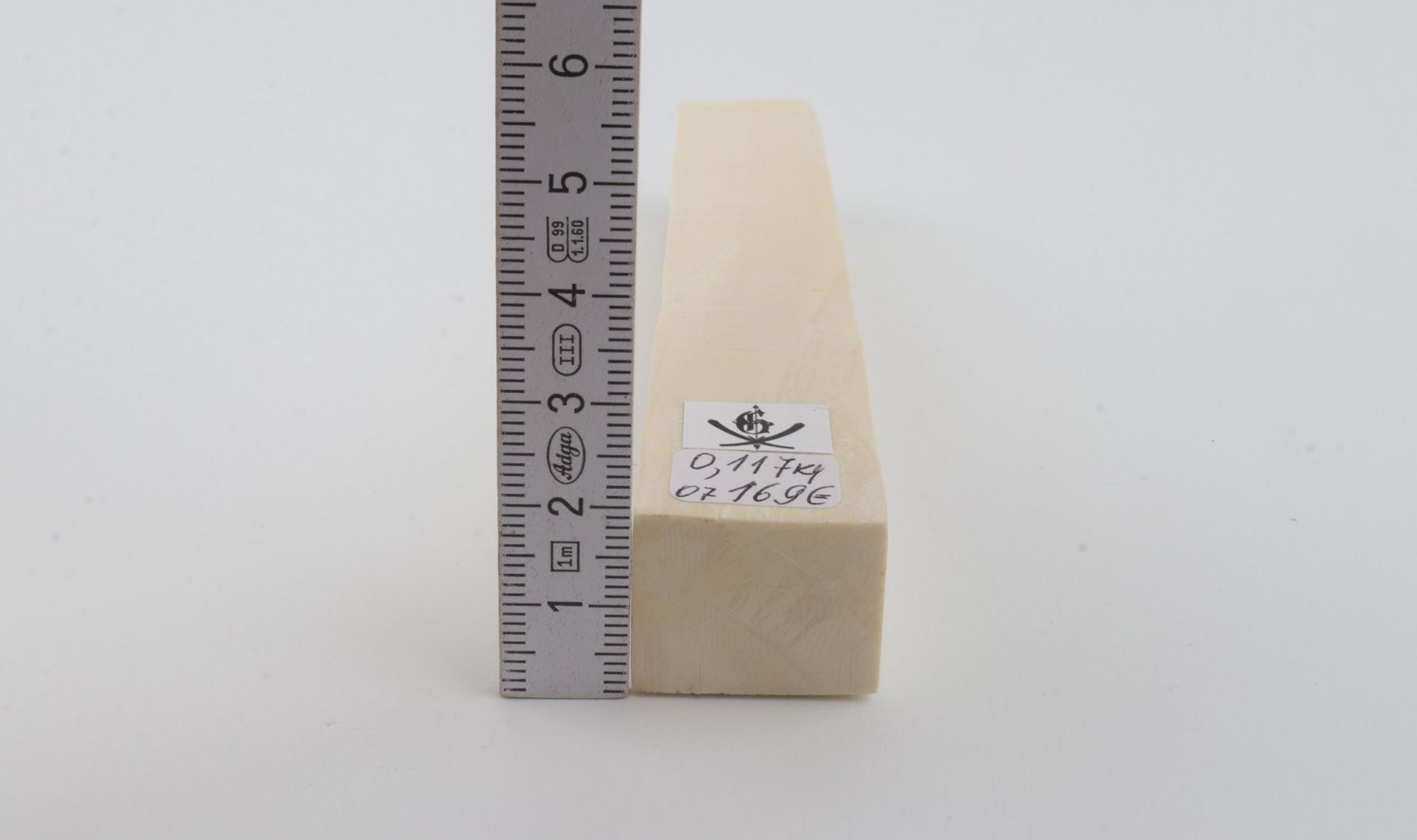 White mammoth ivory segment