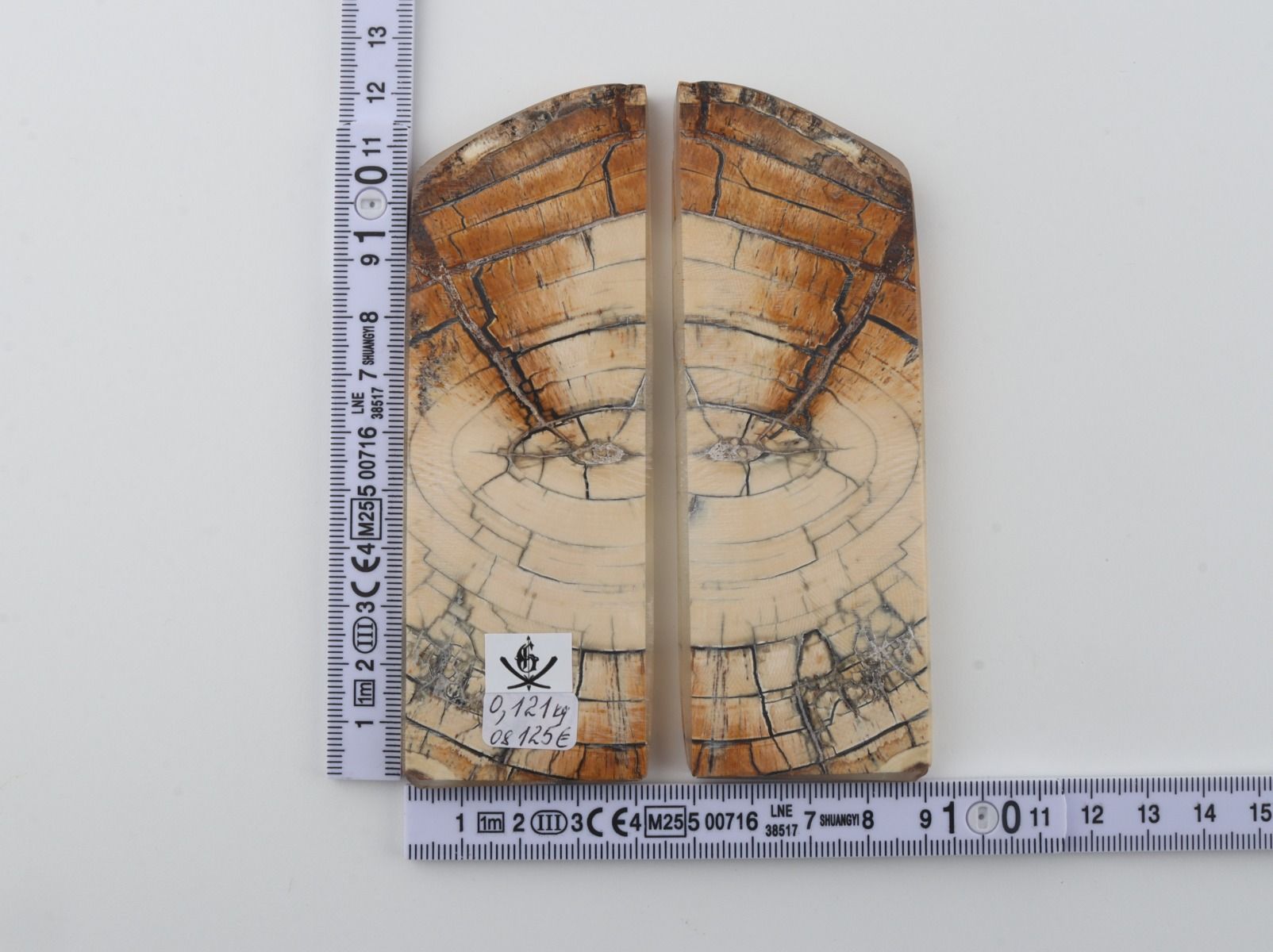 Stabilised mammoth ivory scales