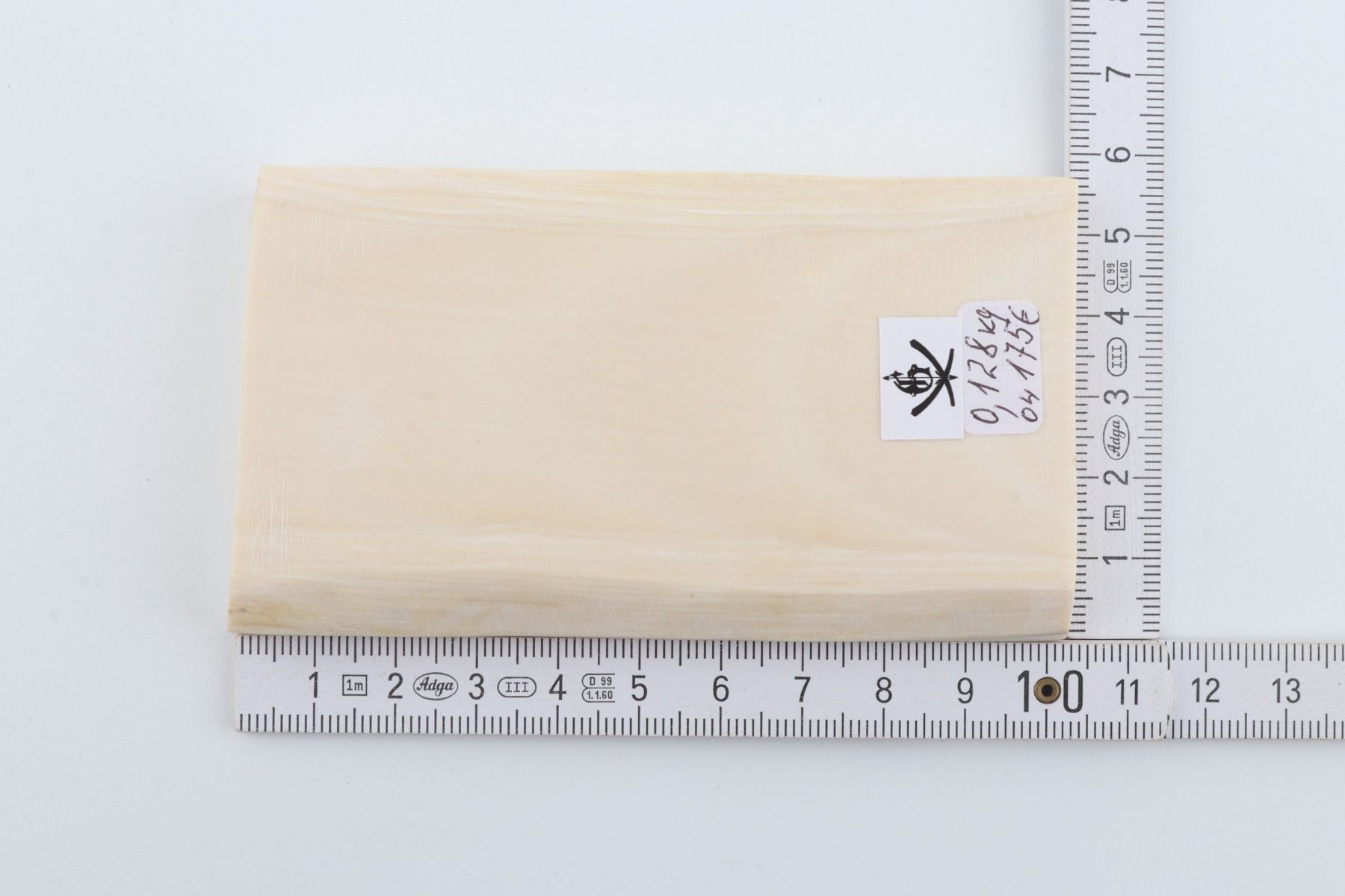 White mammoth ivory segment