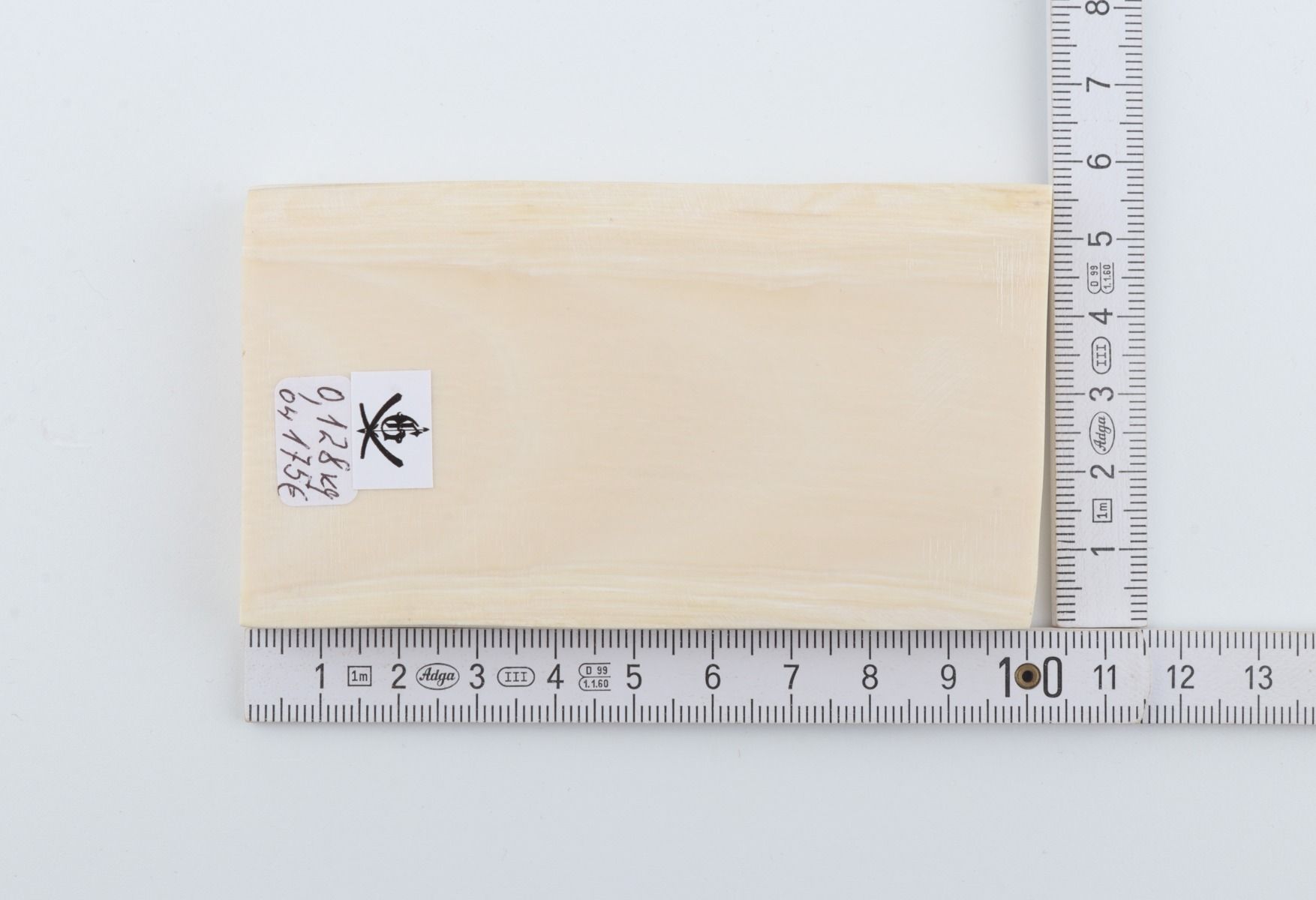 White mammoth ivory segment