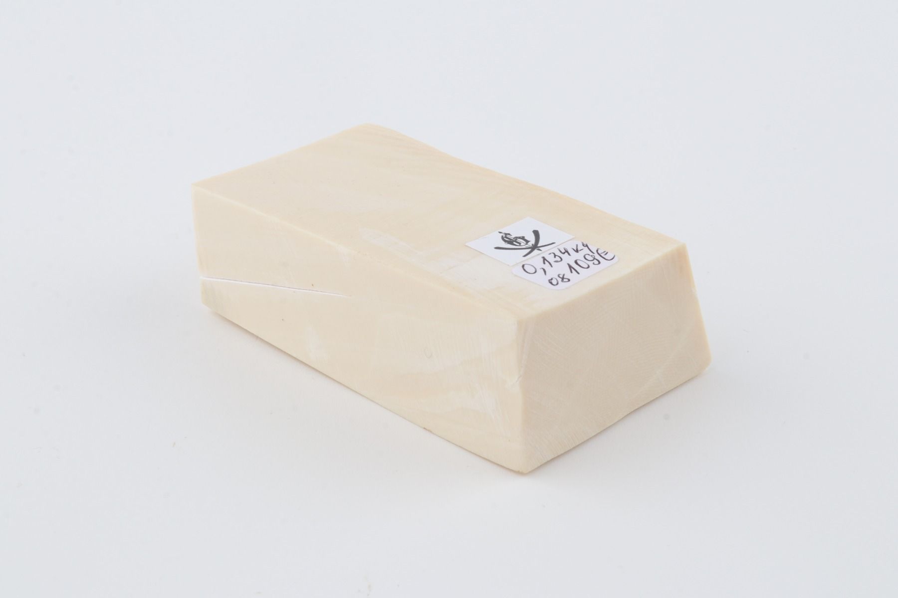 White mammoth ivory segment