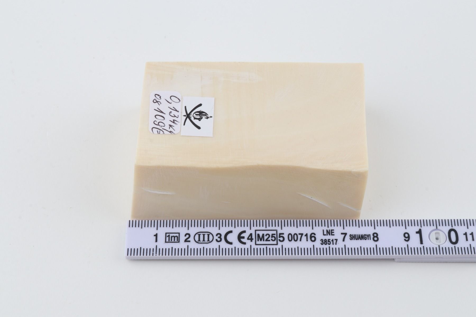 White mammoth ivory segment