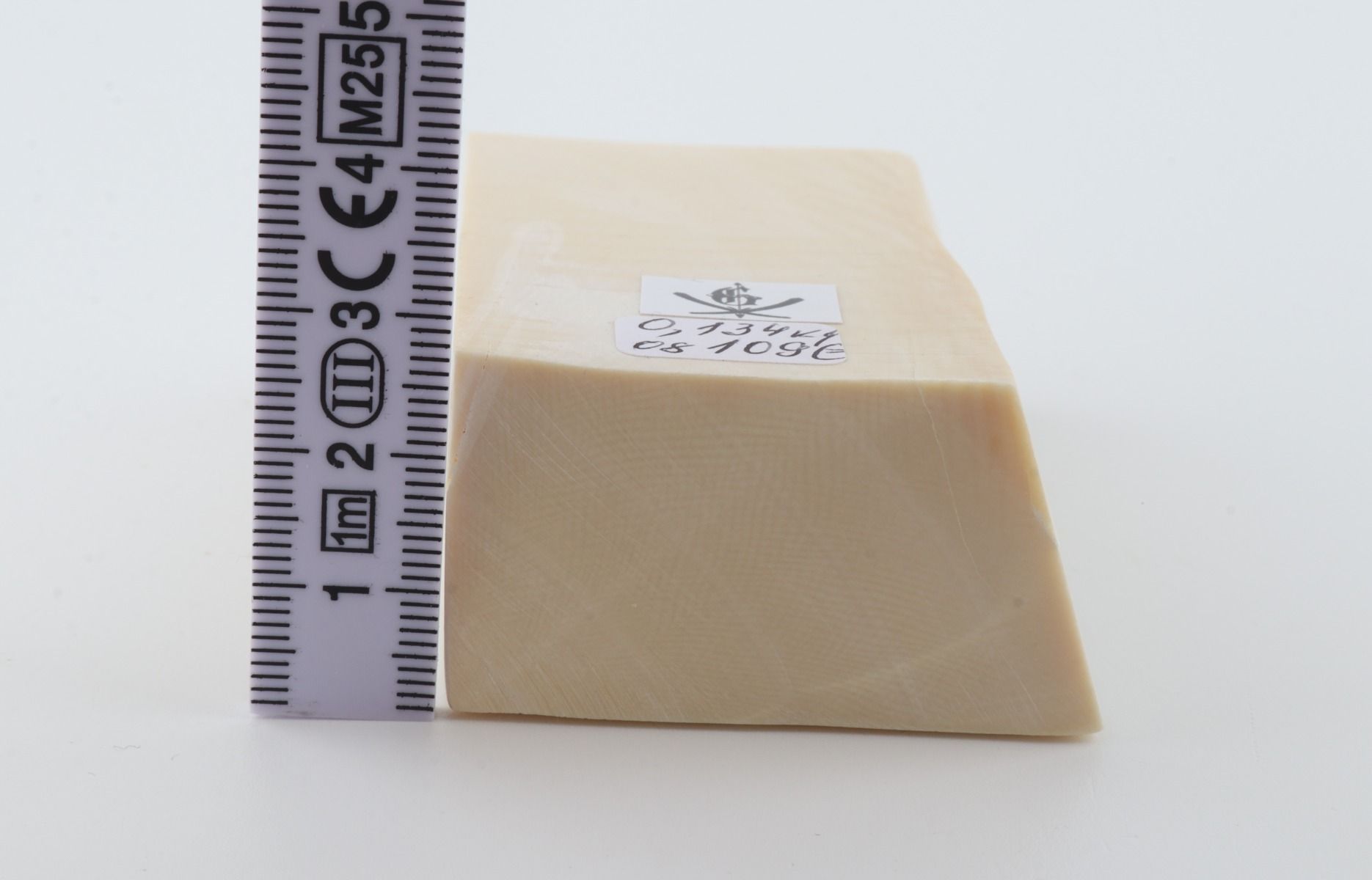 White mammoth ivory segment