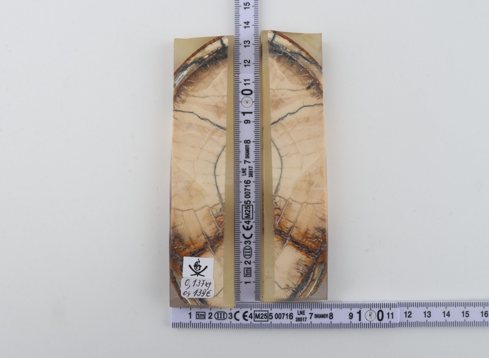 Stabilized mammoth ivory scales