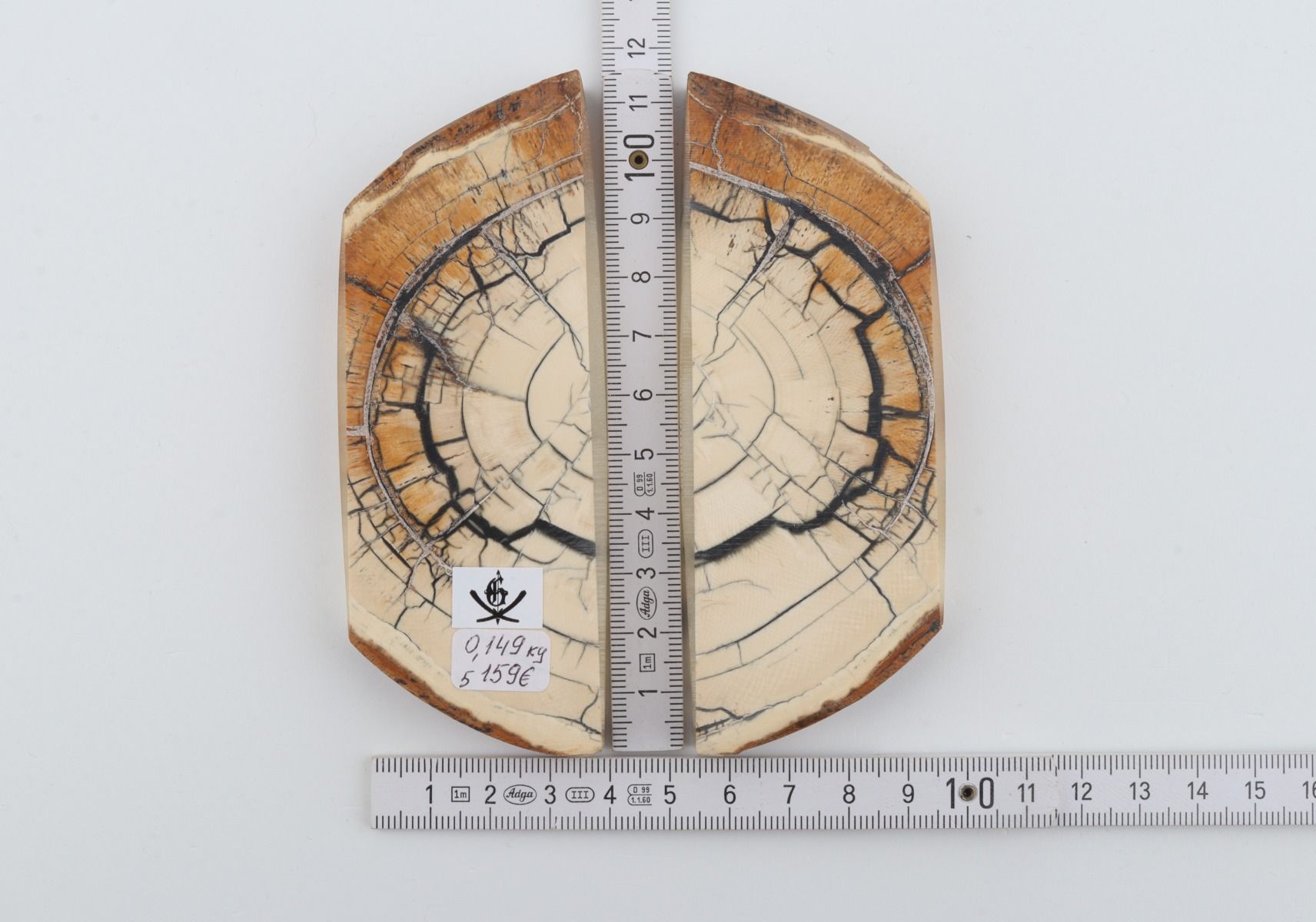 Stabilised mammoth ivory scales