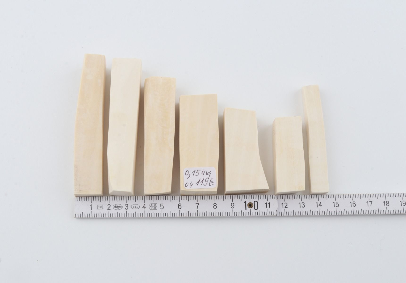 White mammoth ivory segments