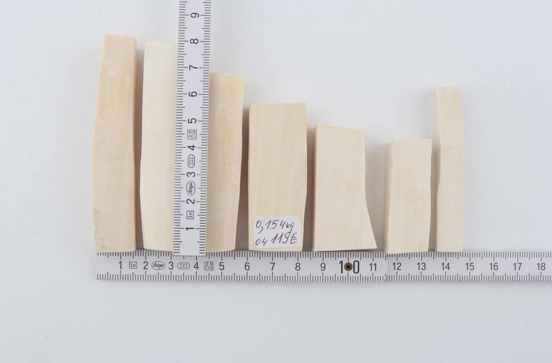 White mammoth ivory segments