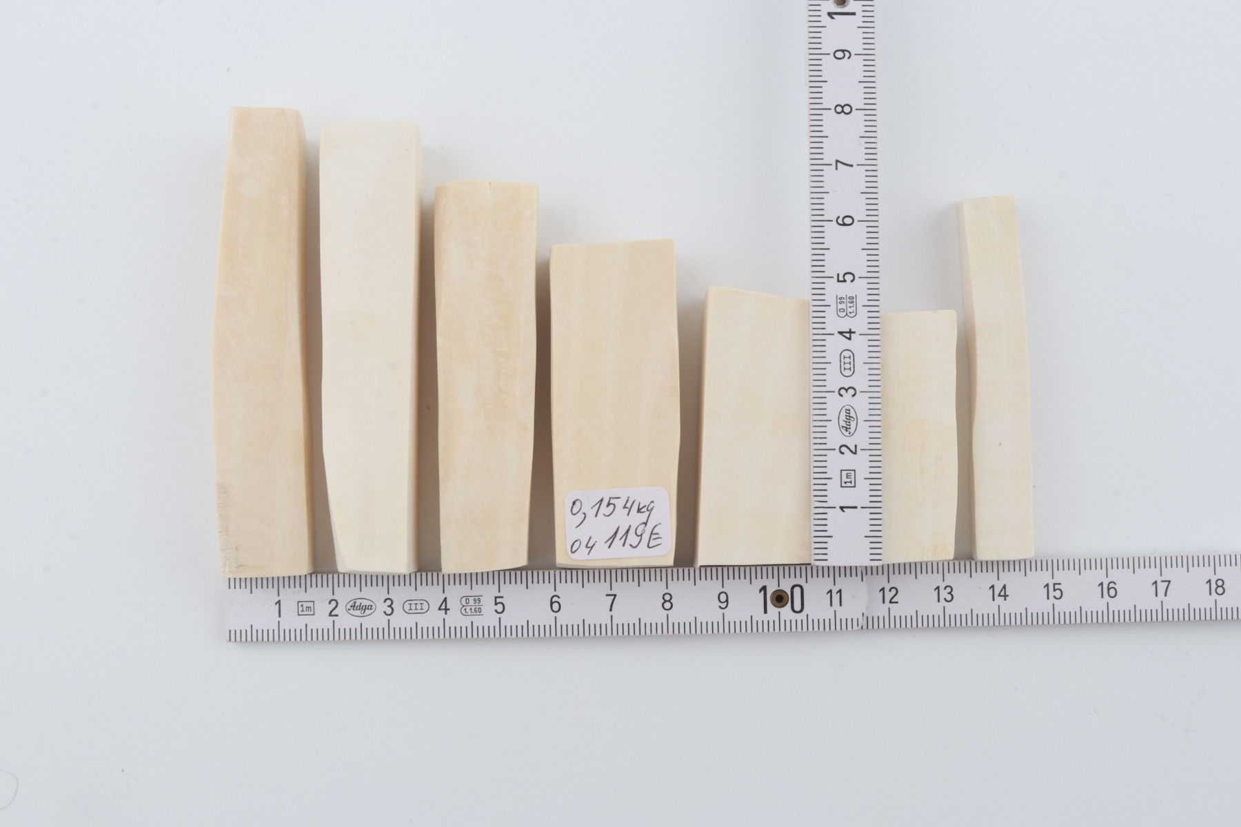 White mammoth ivory segments