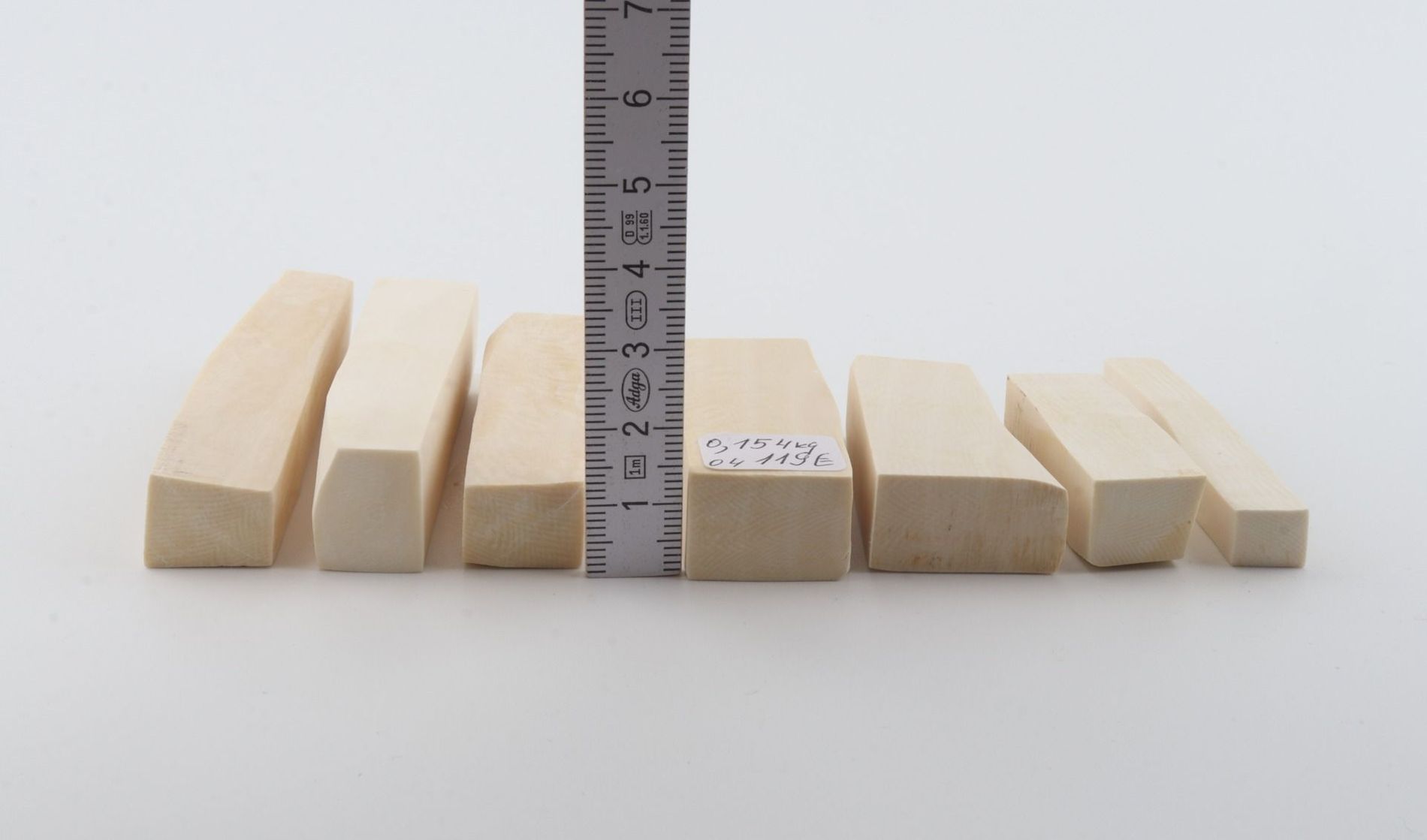 White mammoth ivory segments