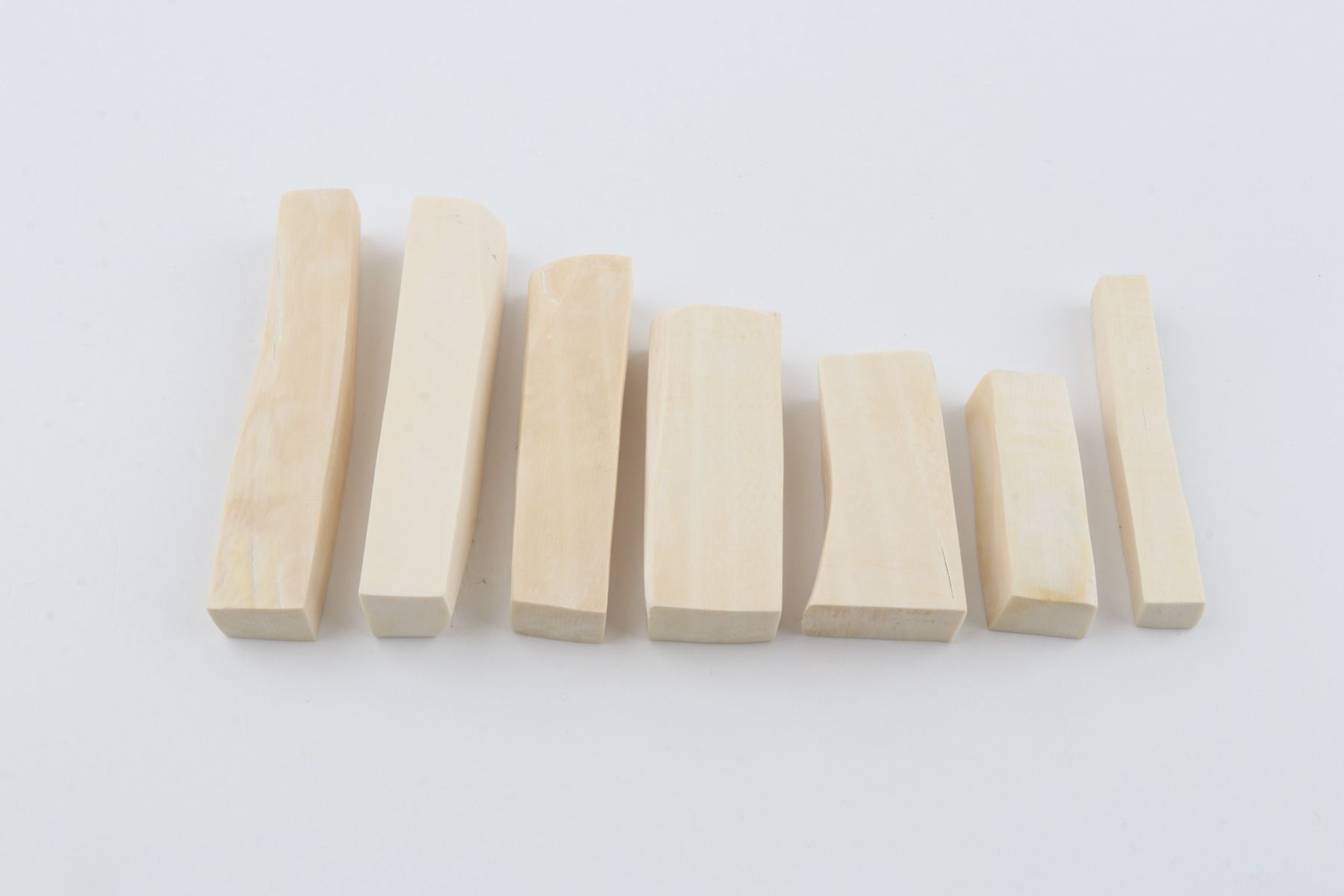 White mammoth ivory segments