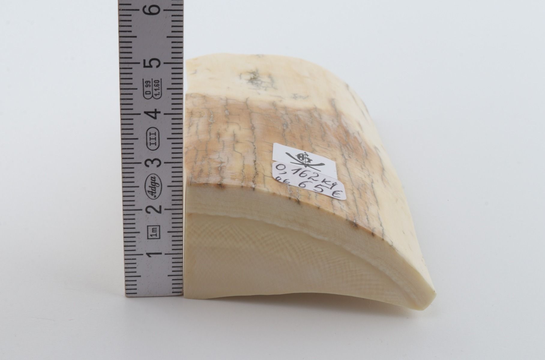White mammoth ivory piece