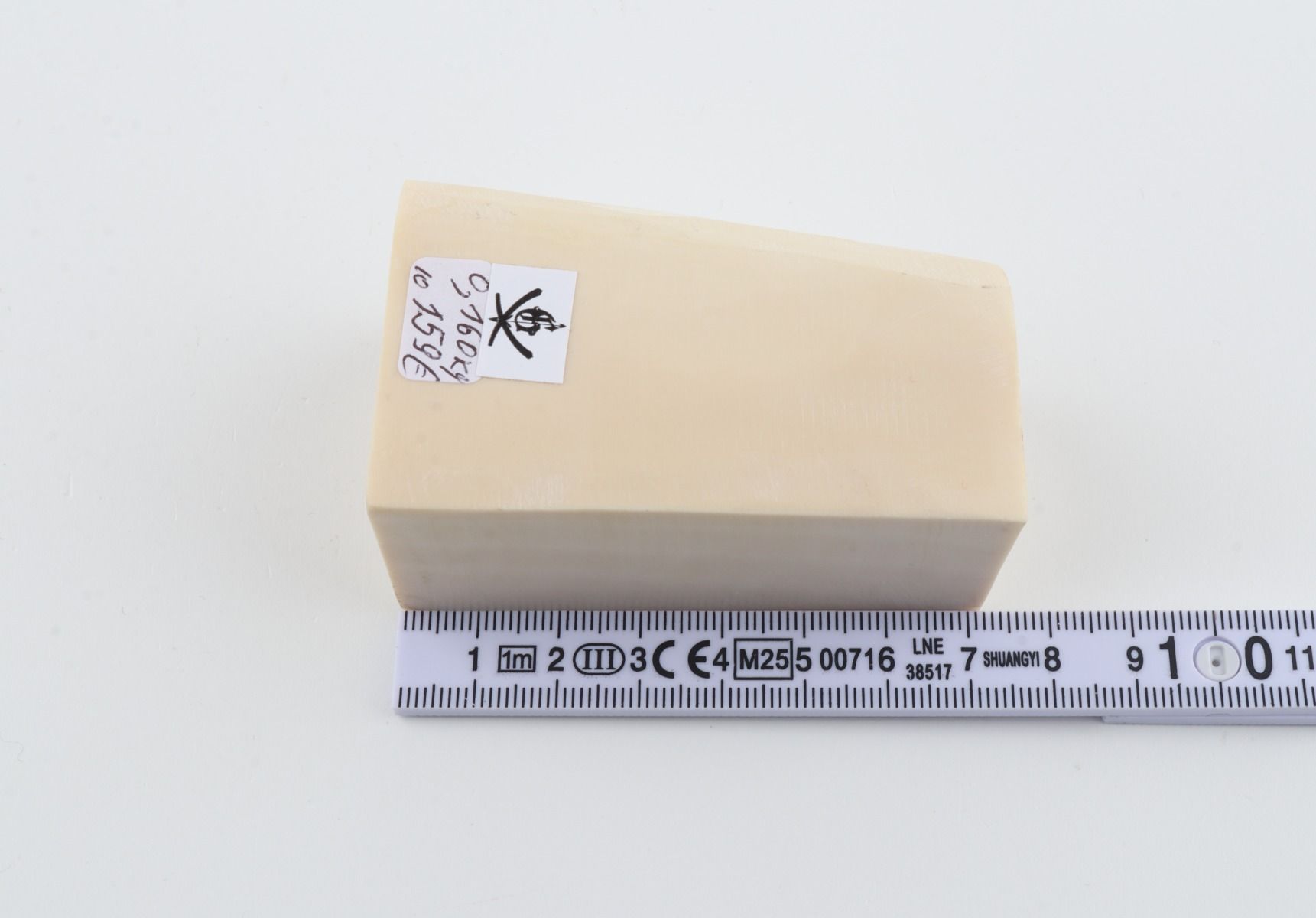 White mammoth ivory segment