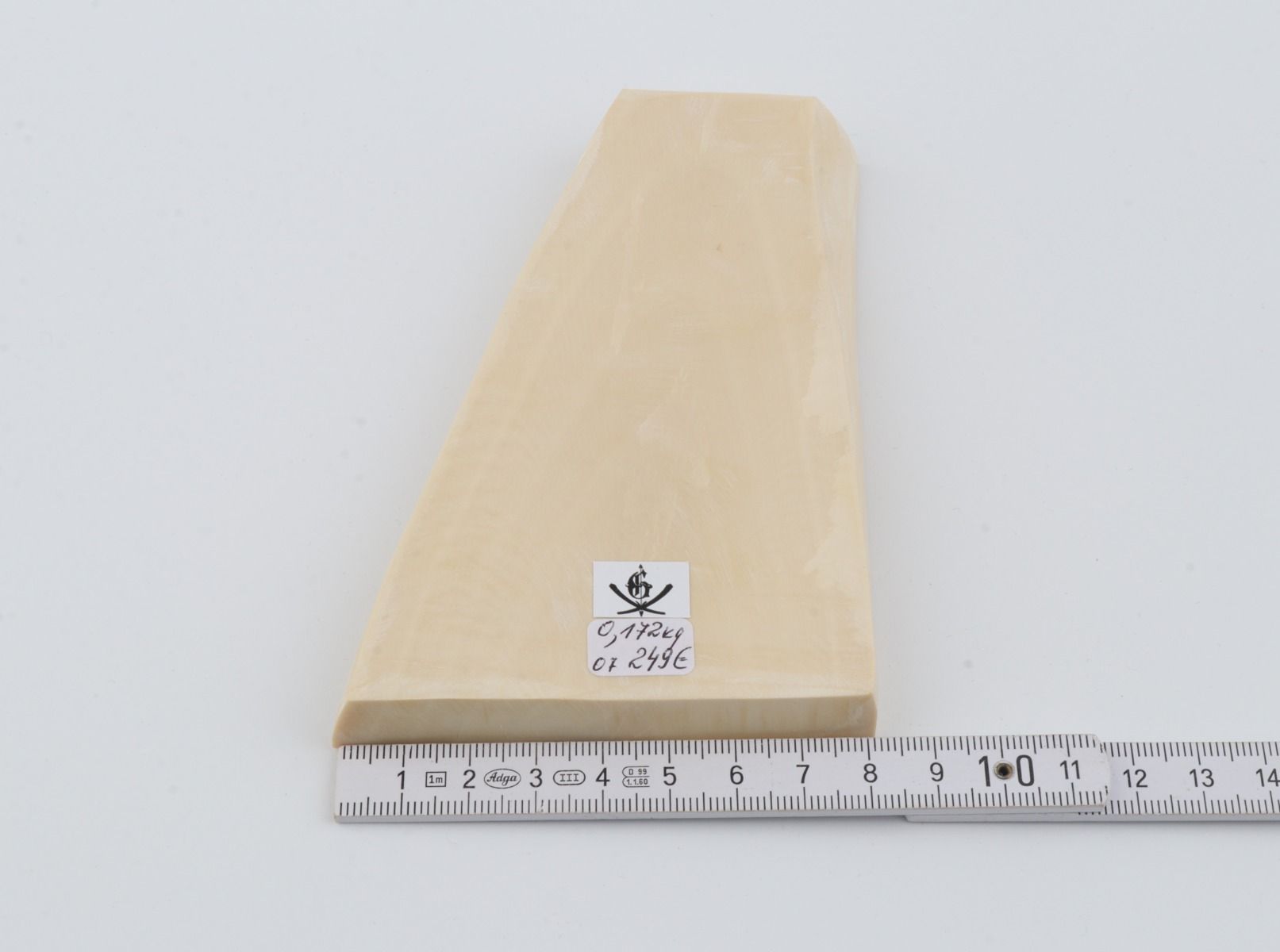 White mammoth ivory segment