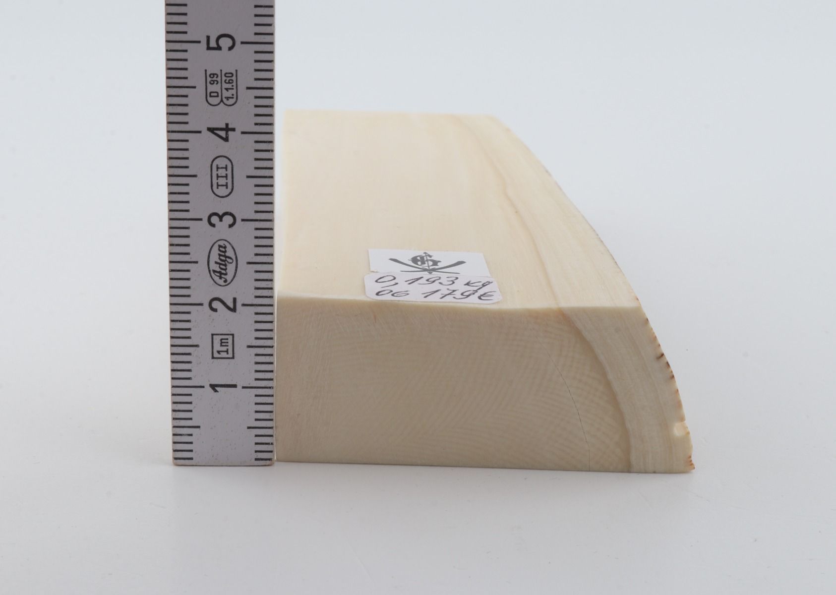 White mammoth ivory segment