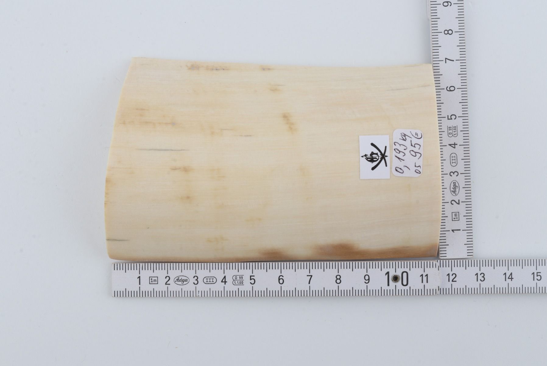 White mammoth ivory piece