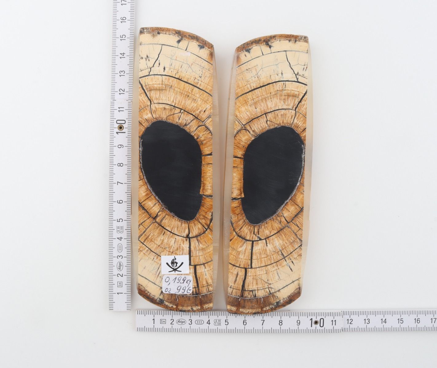 Stabilised mammoth ivory scales