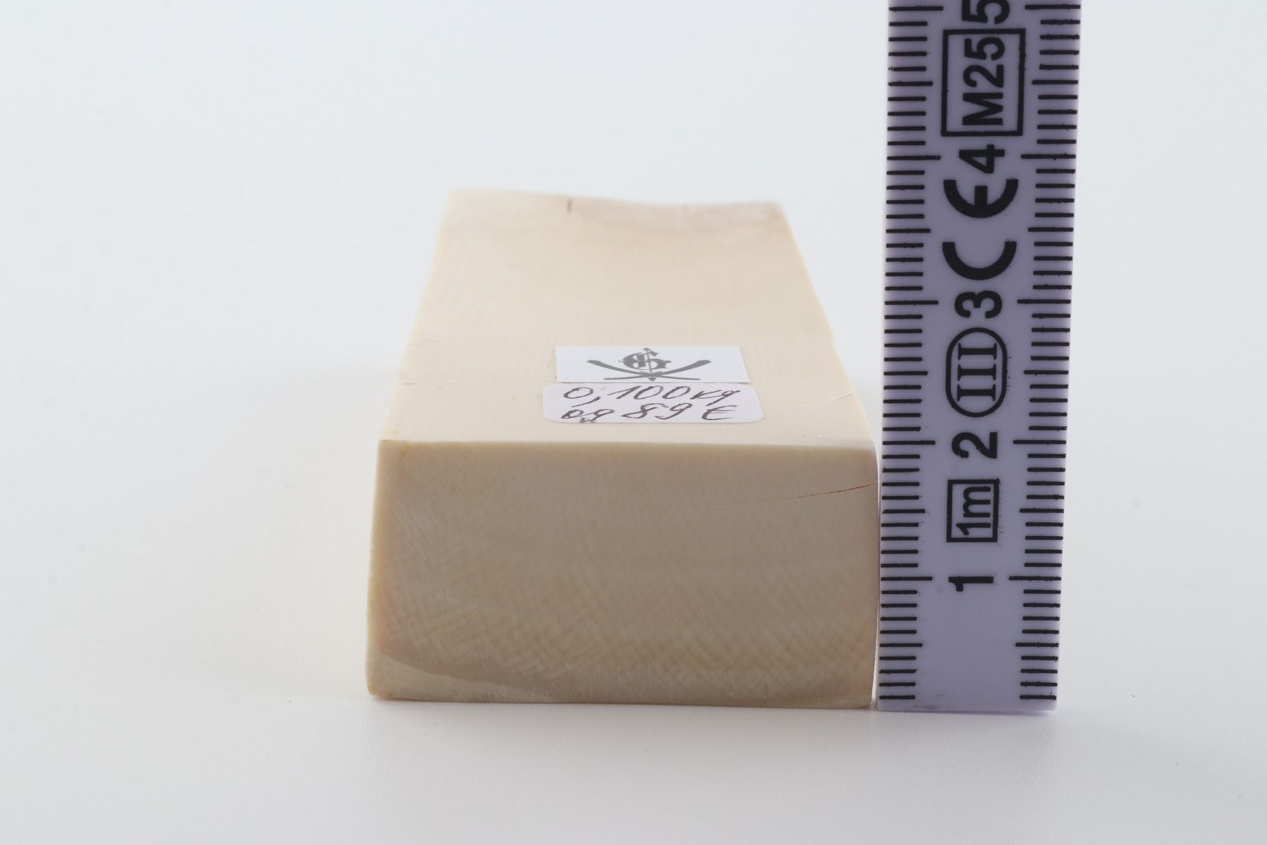 White mammoth ivory segment