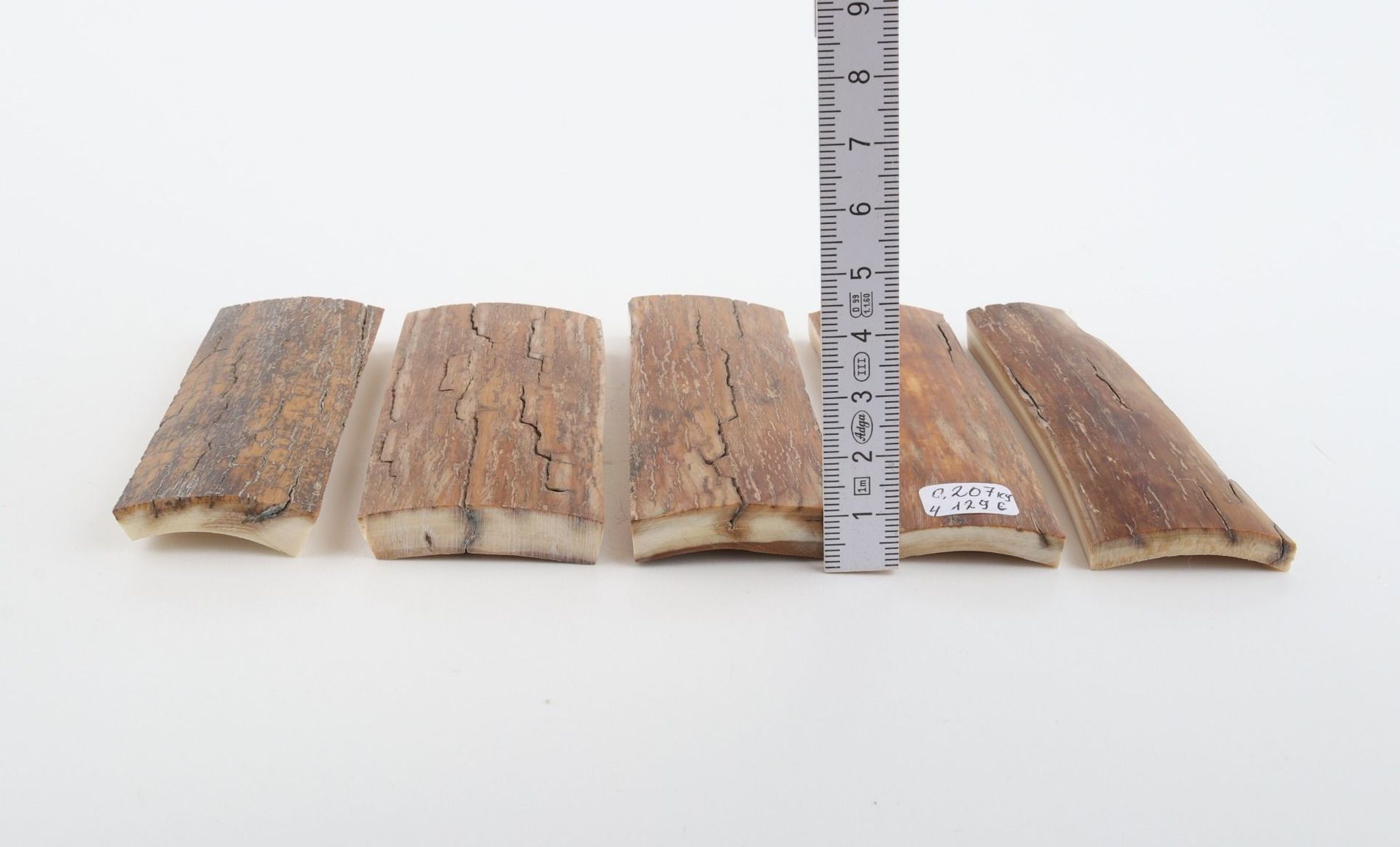 Brown-caramel mammoth bark pieces