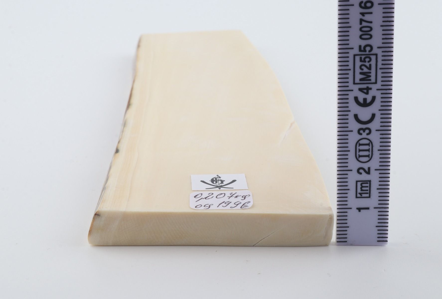 White mammoth ivory segment