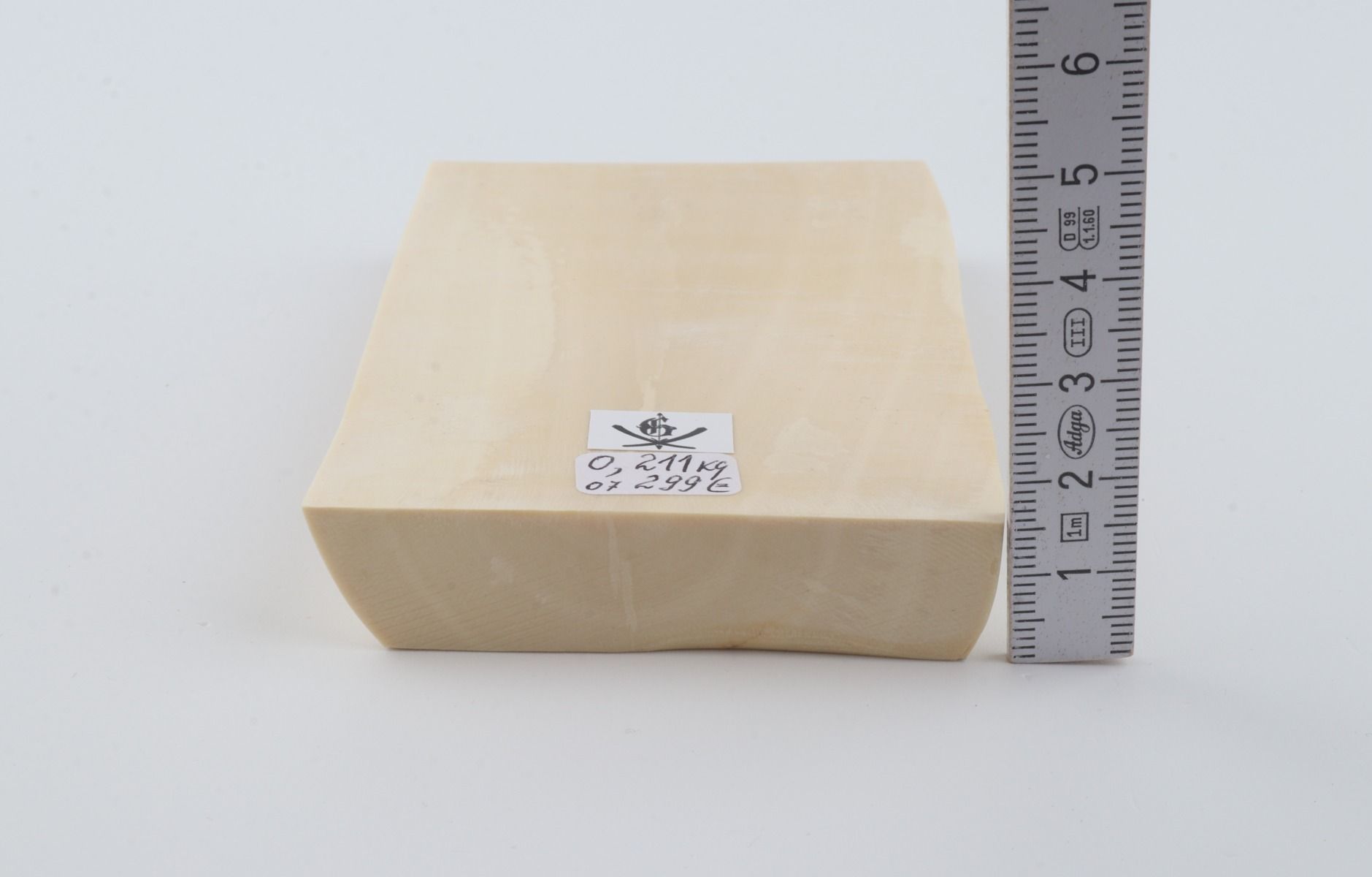 White mammoth ivory segment