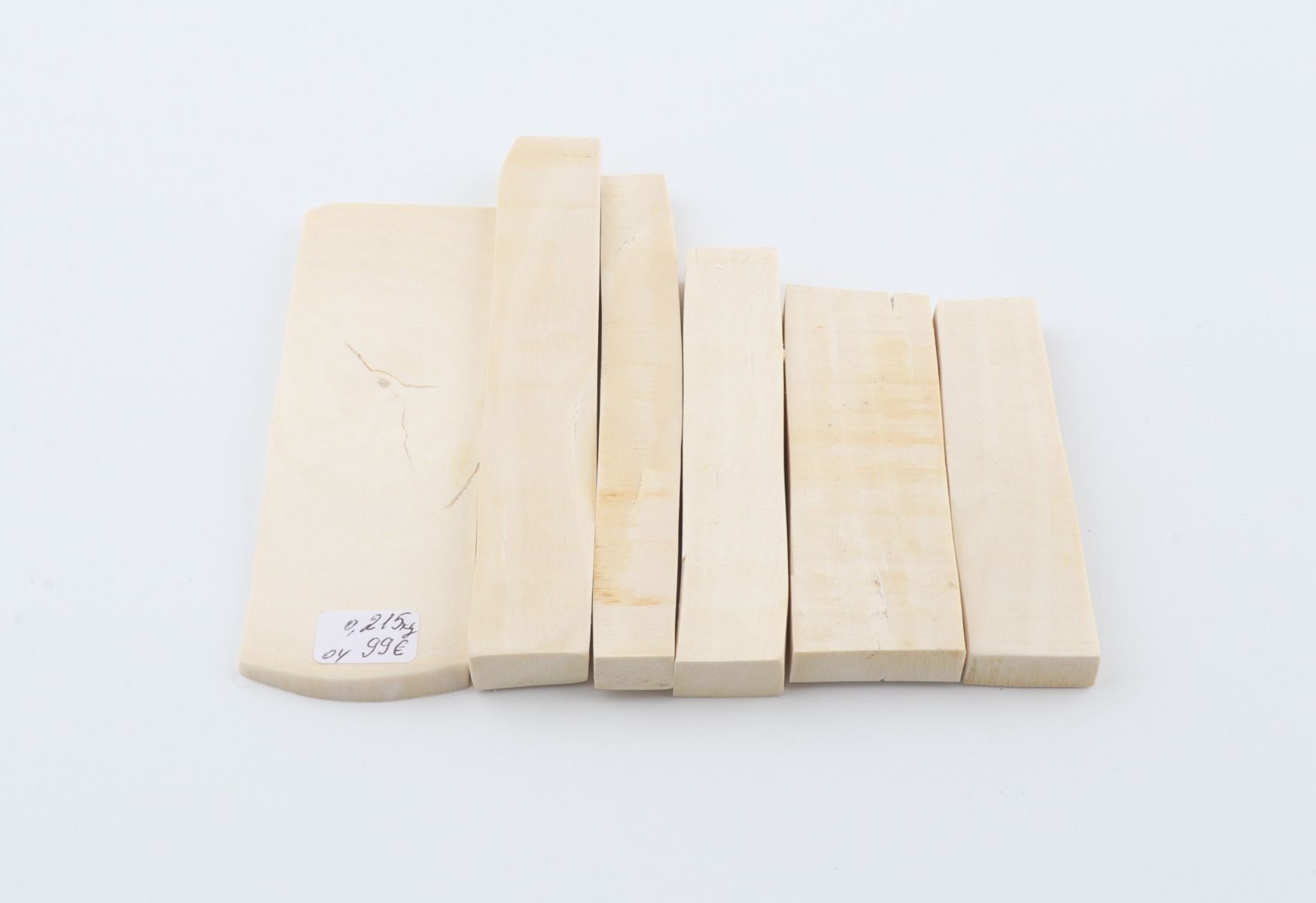 White mammoth ivory pieces