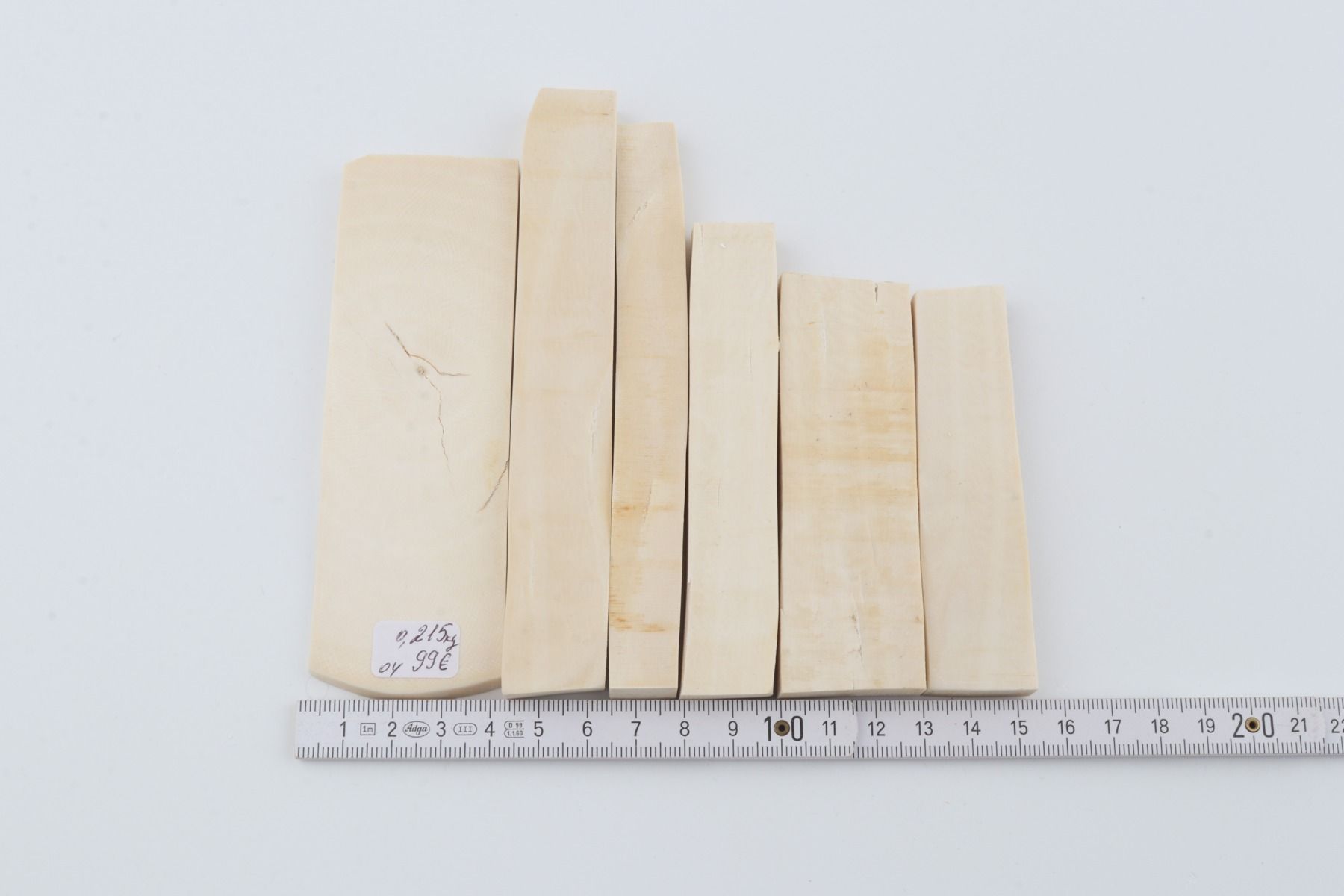 White mammoth ivory pieces