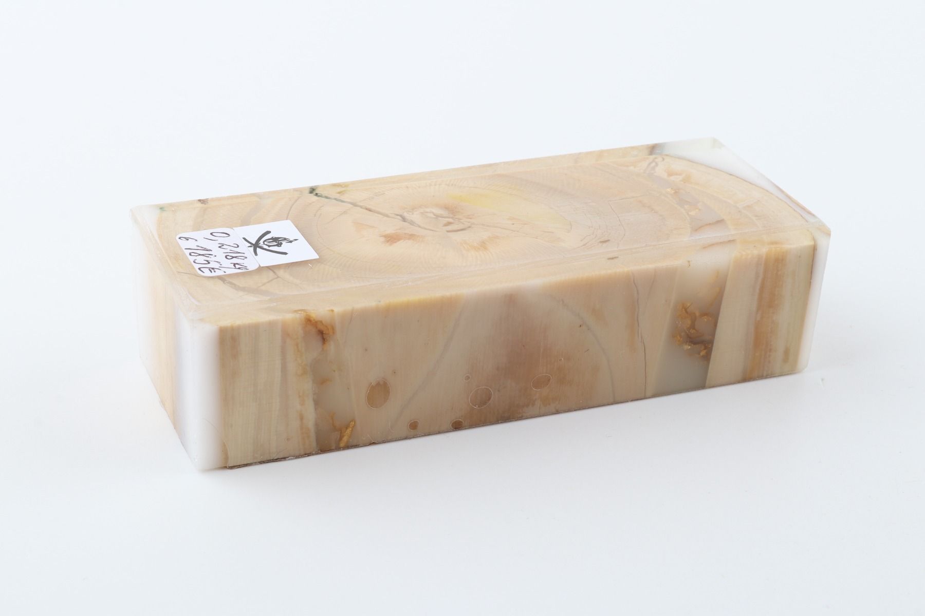 Stabilised mammoth ivory block