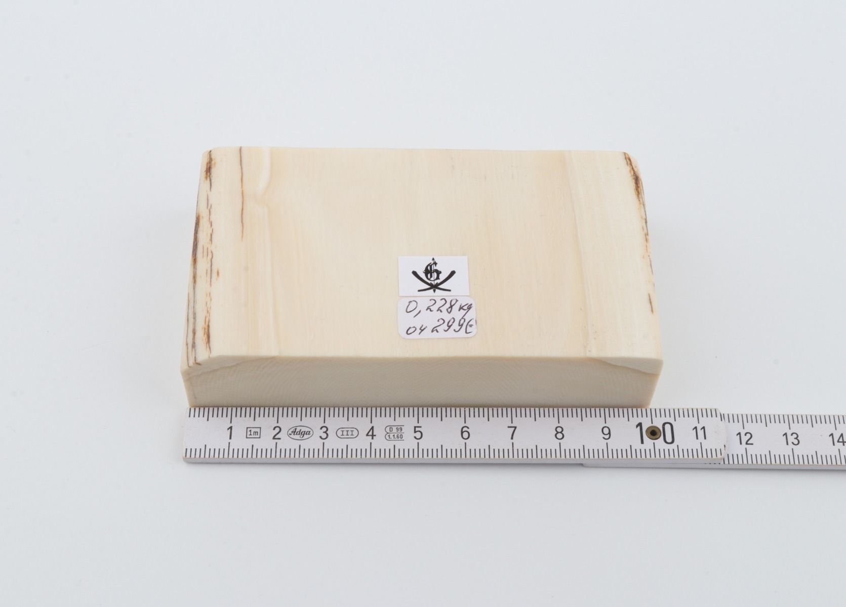 White mammoth ivory segment