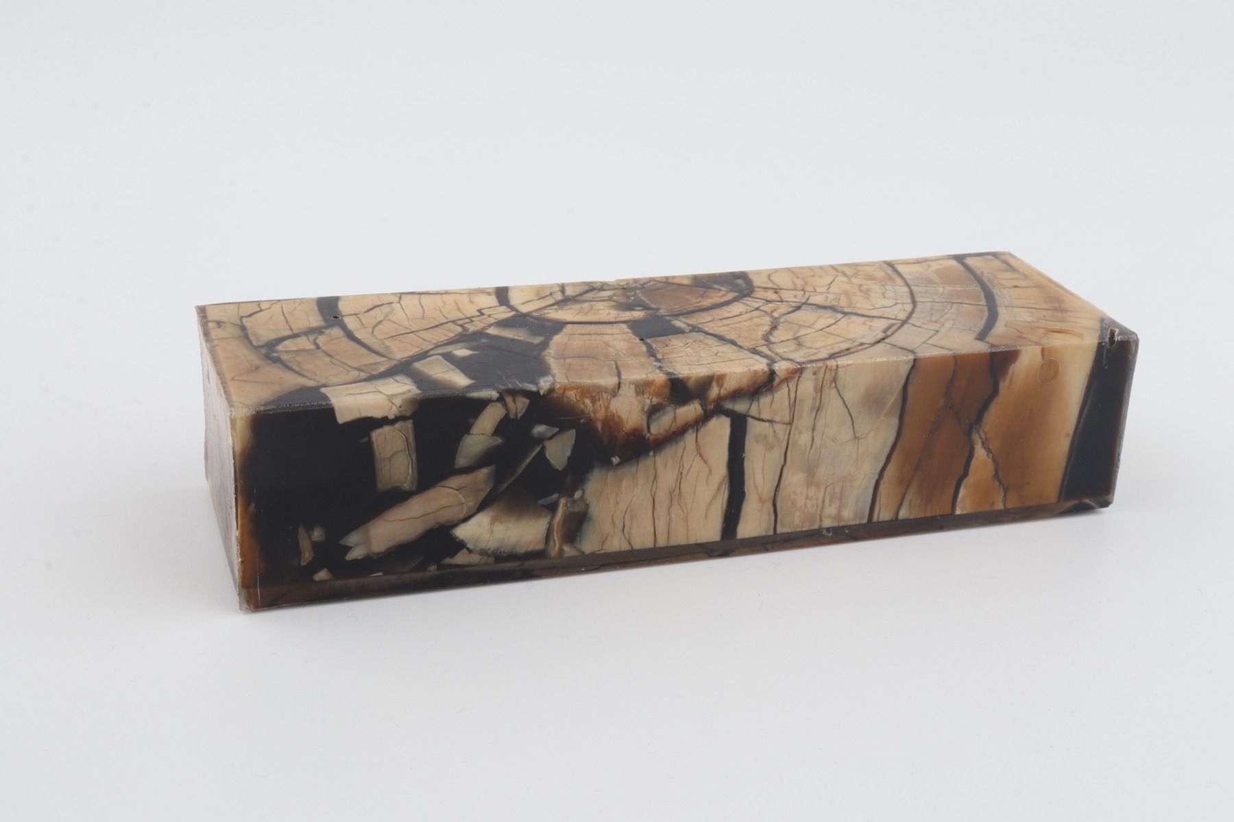 Stabilised mammoth ivory block