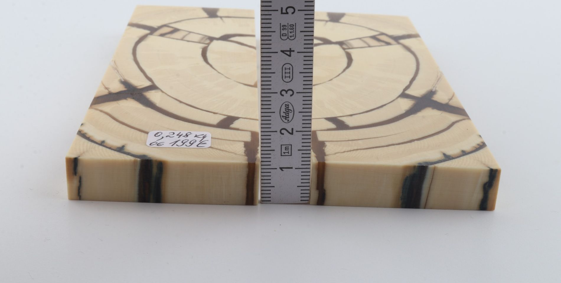 Stabilised mammoth ivory scales