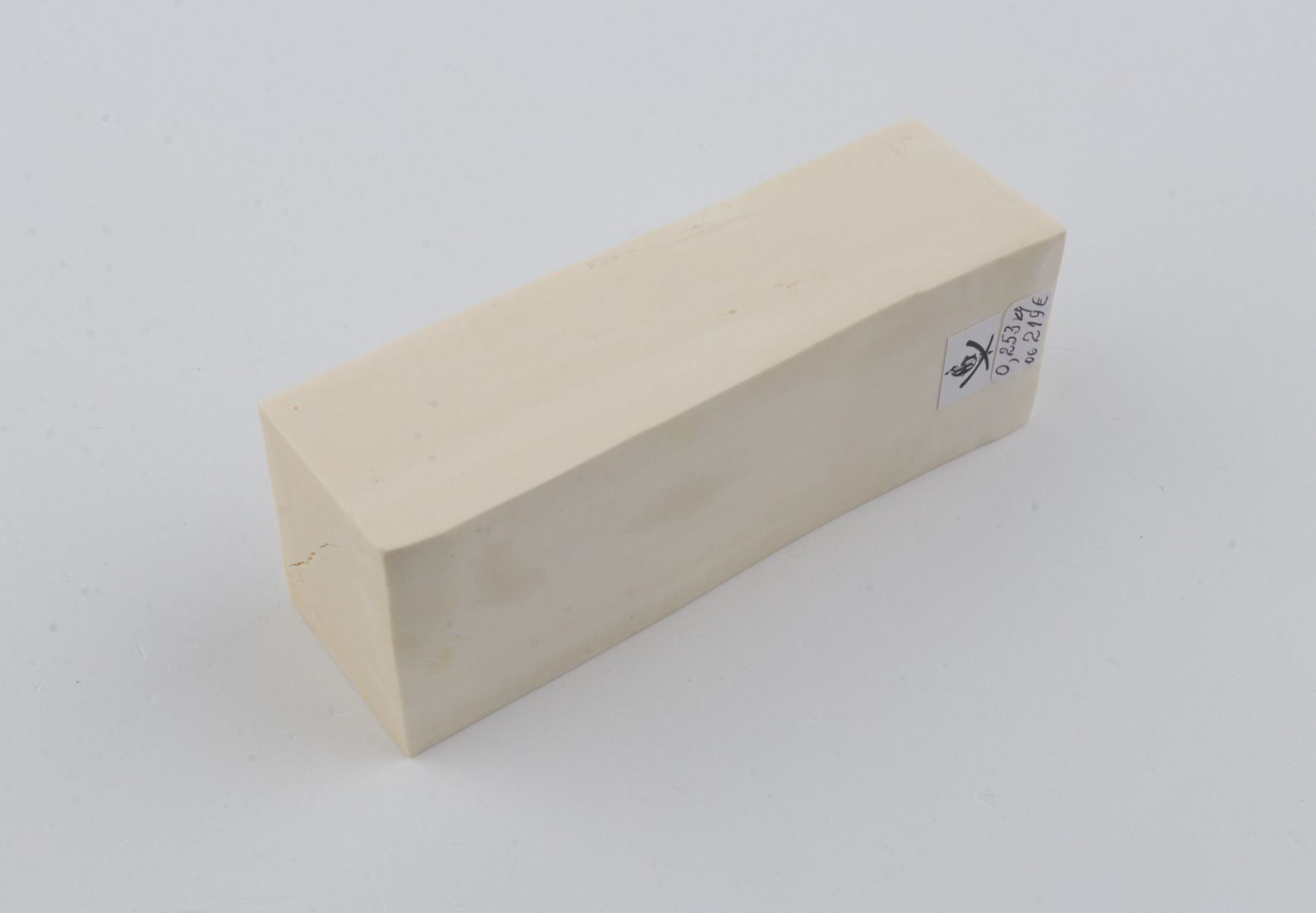 White mammoth ivory segment