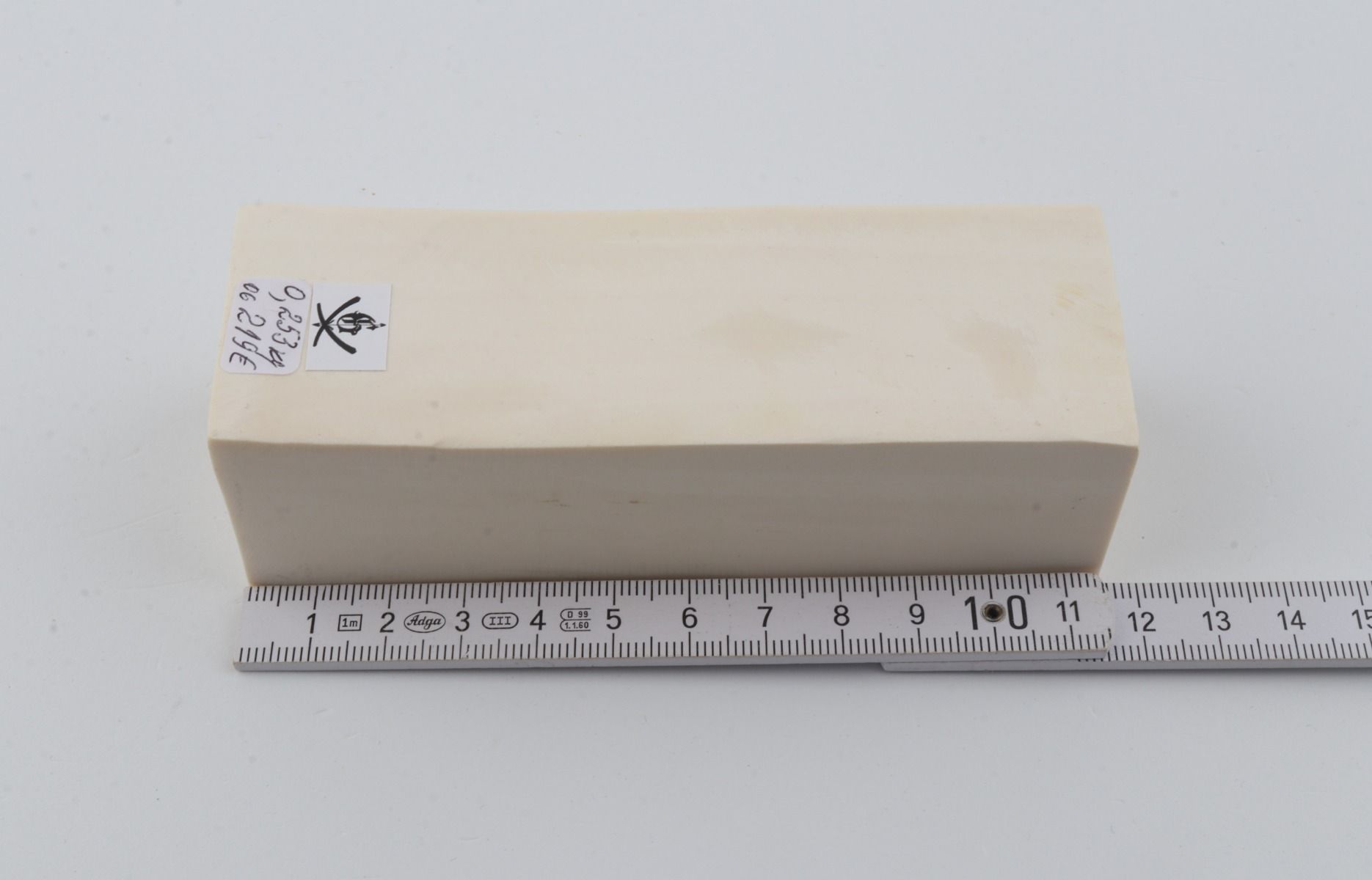 White mammoth ivory segment