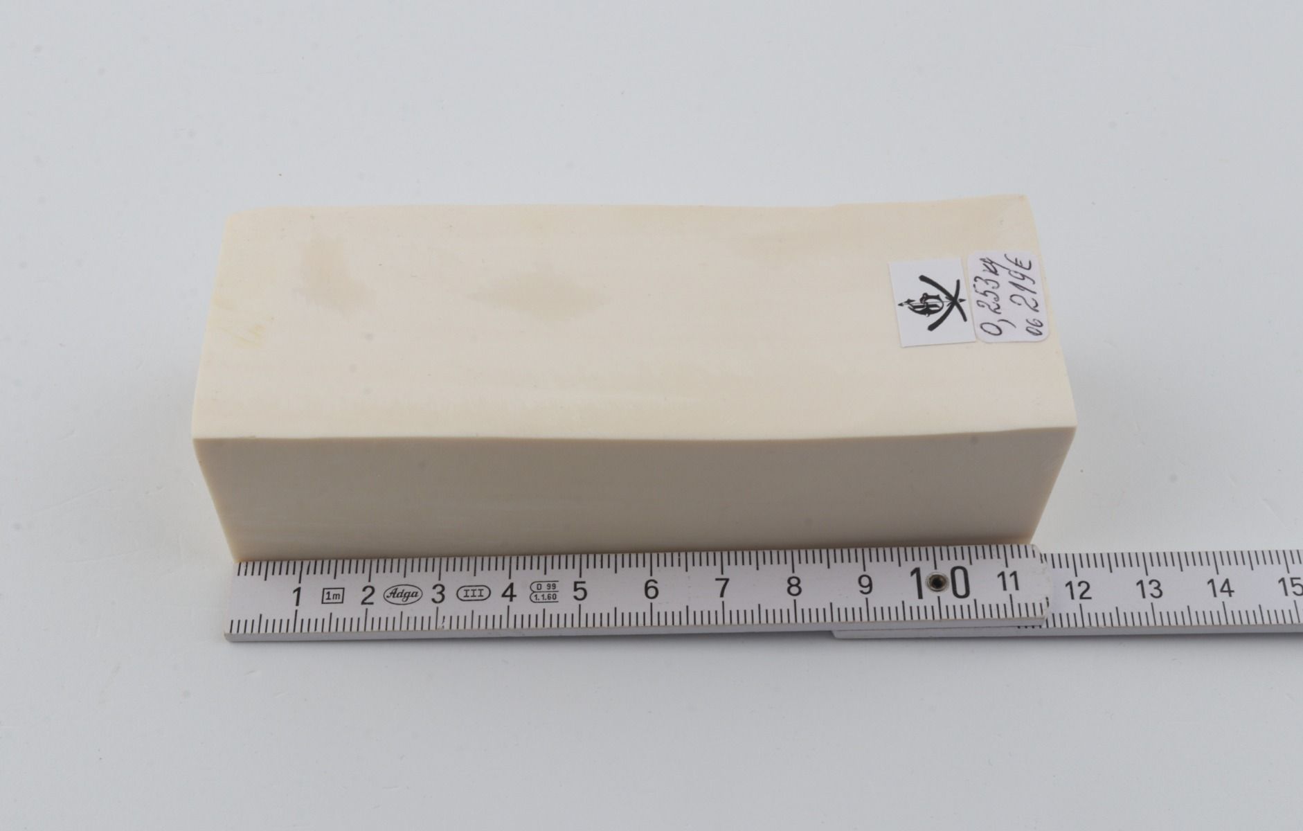 White mammoth ivory segment